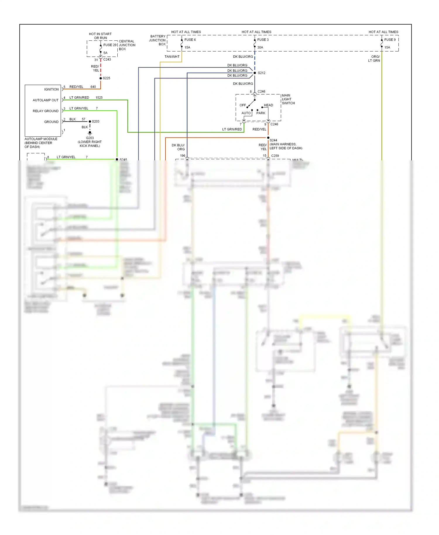 Wiring diagram fog on indicator for Ford Expedition I (1996-2002) (2 of 4)