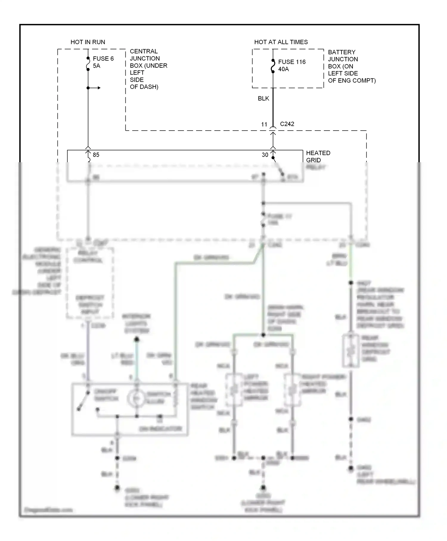 Wiring diagram fuse 17 for Ford Expedition I (1996-2002) (1 of 2)