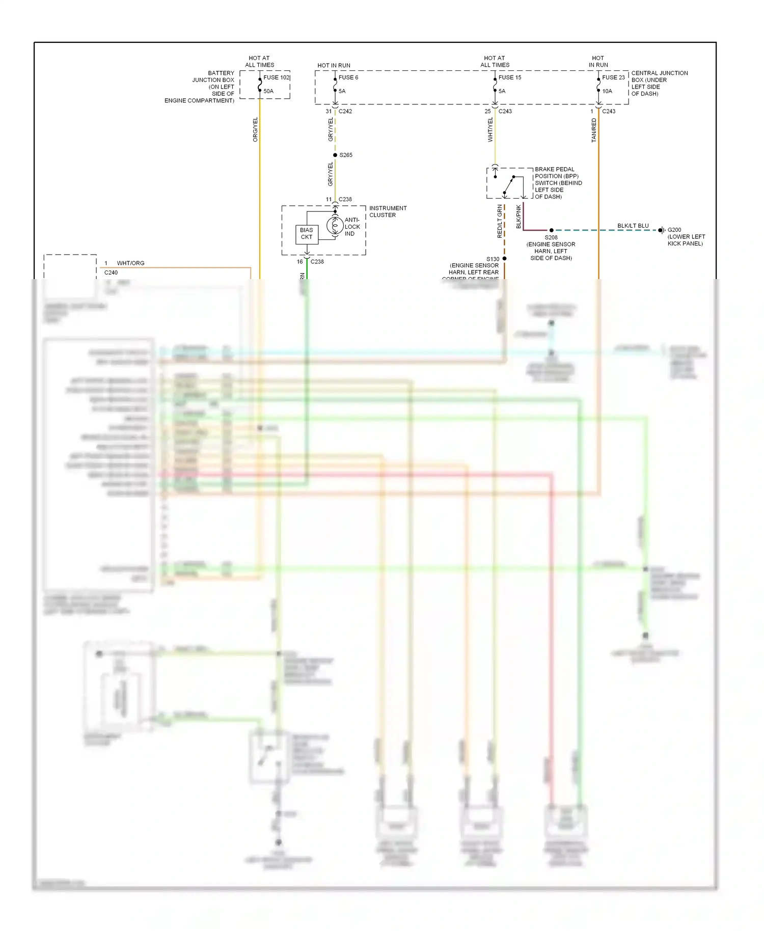 Wiring diagram instrument cluster for Ford Expedition I (1996-2002) (1 of 17)
