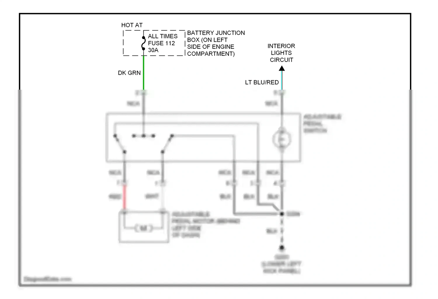 Wiring diagram interior lights circuit for Ford Expedition I (1996-2002) (1 of 1)
