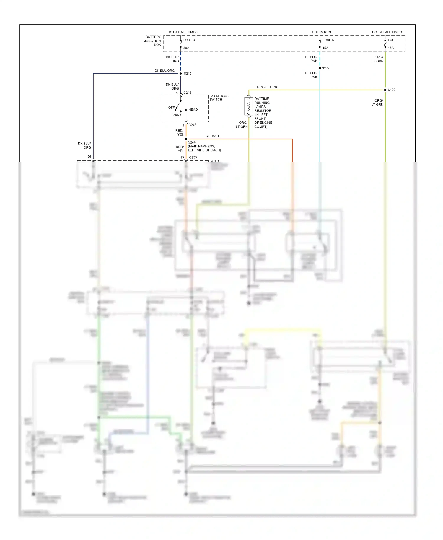 Wiring diagram lt blu for Ford Expedition I (1996-2002) (25 of 49)