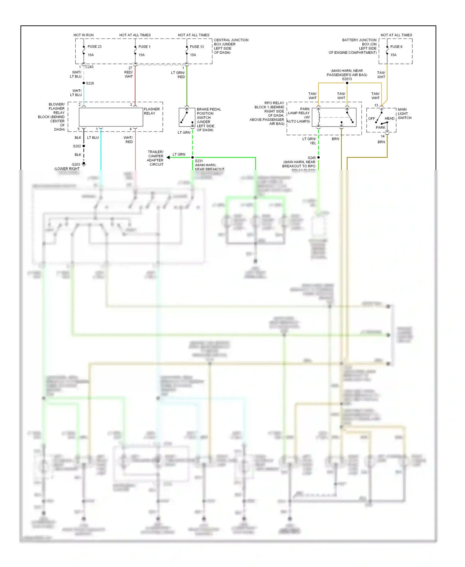 Wiring diagram lt grn/org for Ford Expedition I (1996-2002) (5 of 11)