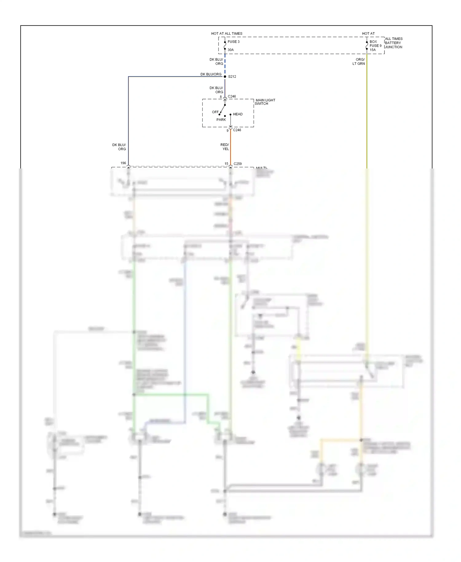Wiring diagram multi- function switch for Ford Expedition I (1996-2002) (6 of 8)