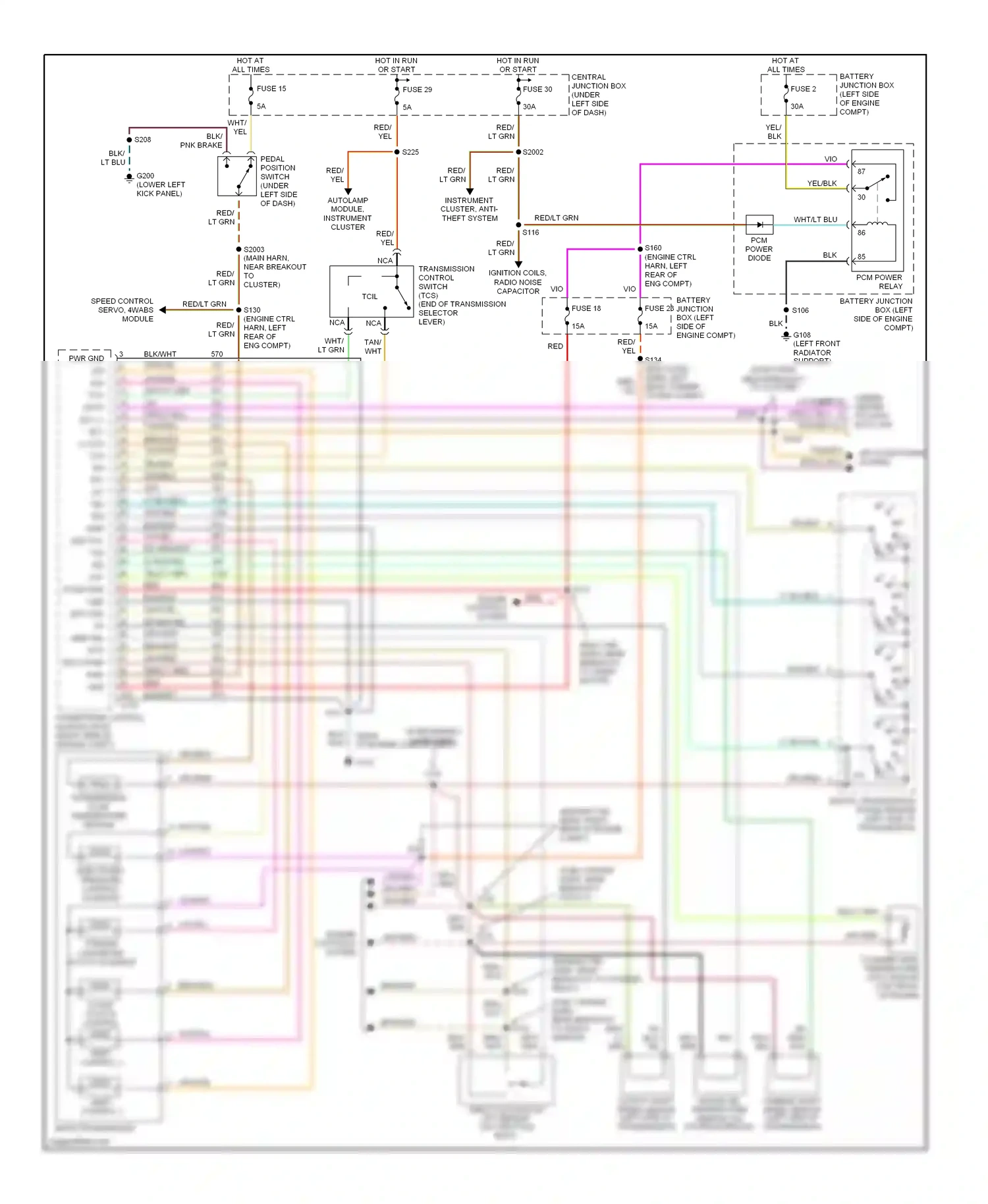 Wiring diagram pcm power diode for Ford Expedition I (1996-2002) (1 of 5)