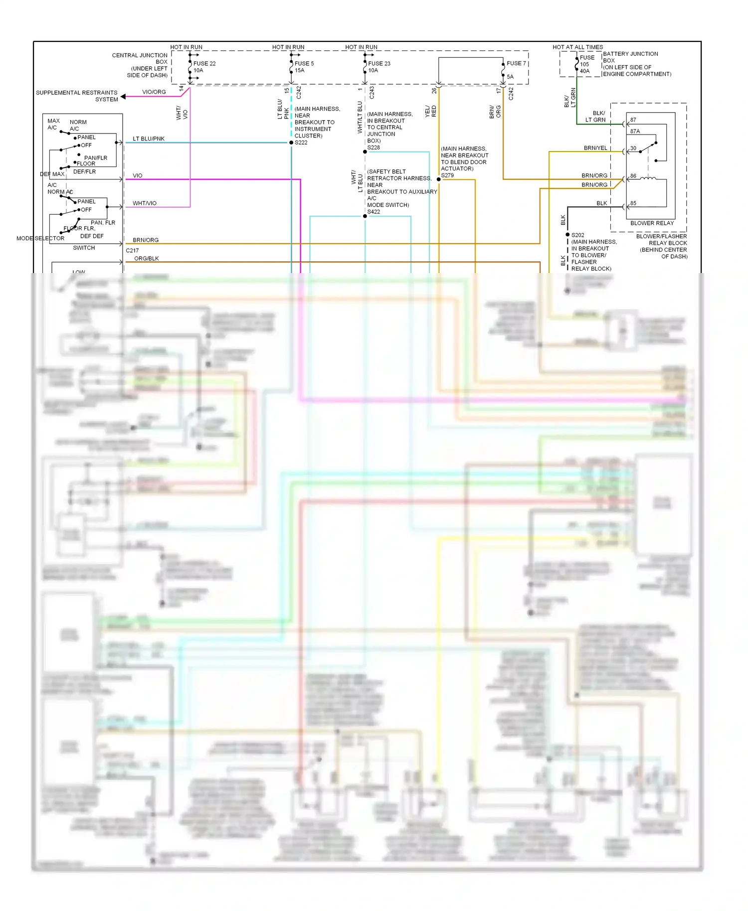 Wiring diagram supplemental restraints system for Ford Expedition I (1996-2002) (1 of 1)