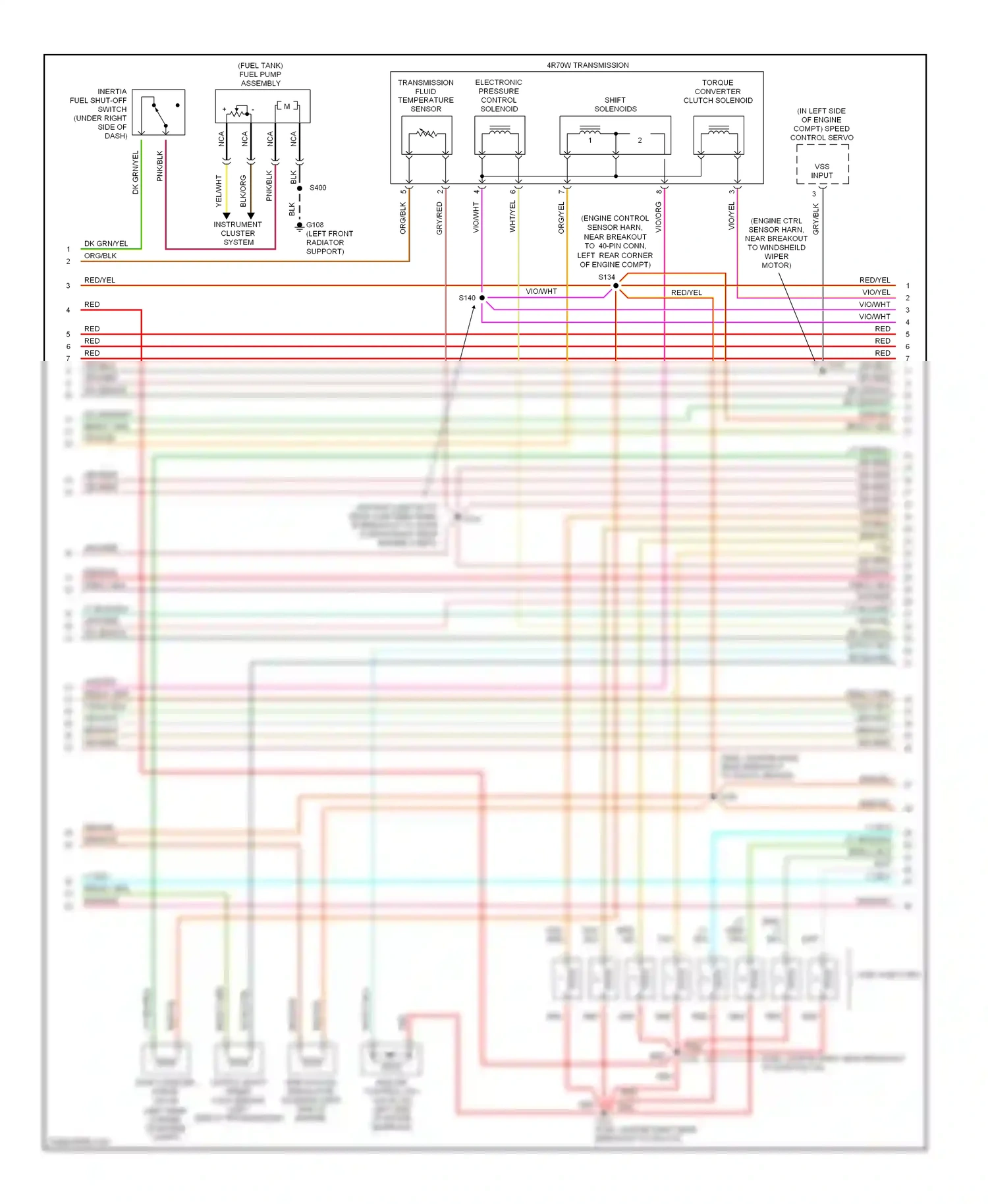 Wiring diagram transmission fluid temperature sensor for Ford Expedition I (1996-2002) (3 of 4)