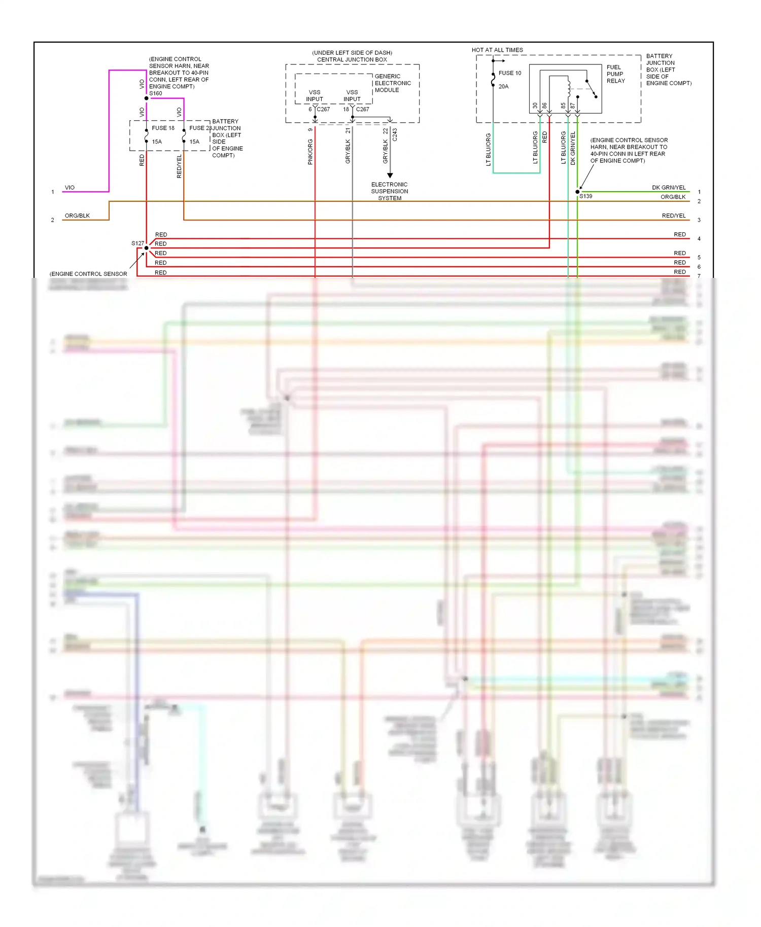 Wiring diagram vio/org for Ford Expedition I (1996-2002) (6 of 17)