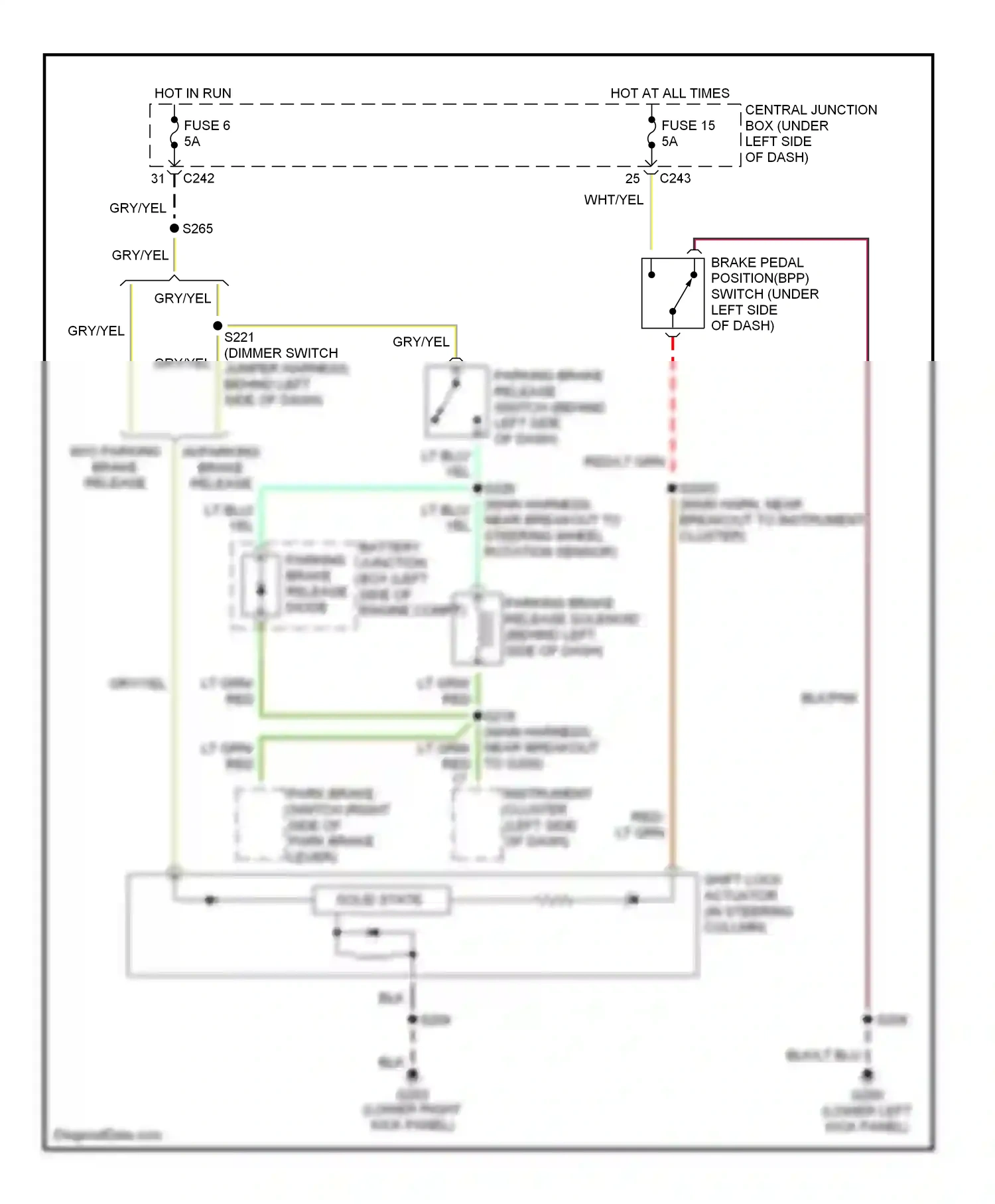 Wiring diagram wht/yel for Ford Expedition I (1996-2002) (5 of 12)