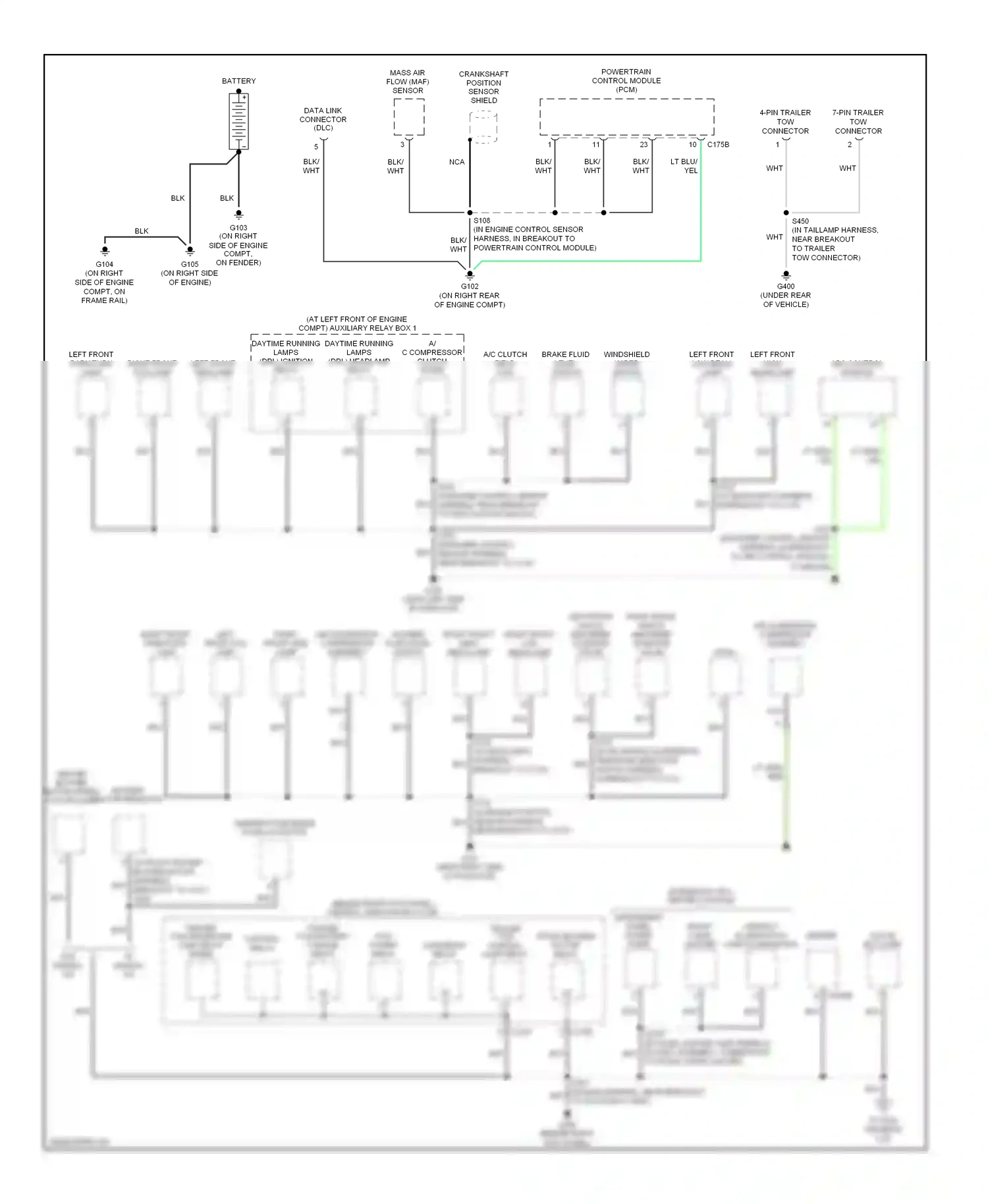 Wiring diagram front blower motor relay for Ford Expedition II (2002-2006) (2 of 4)