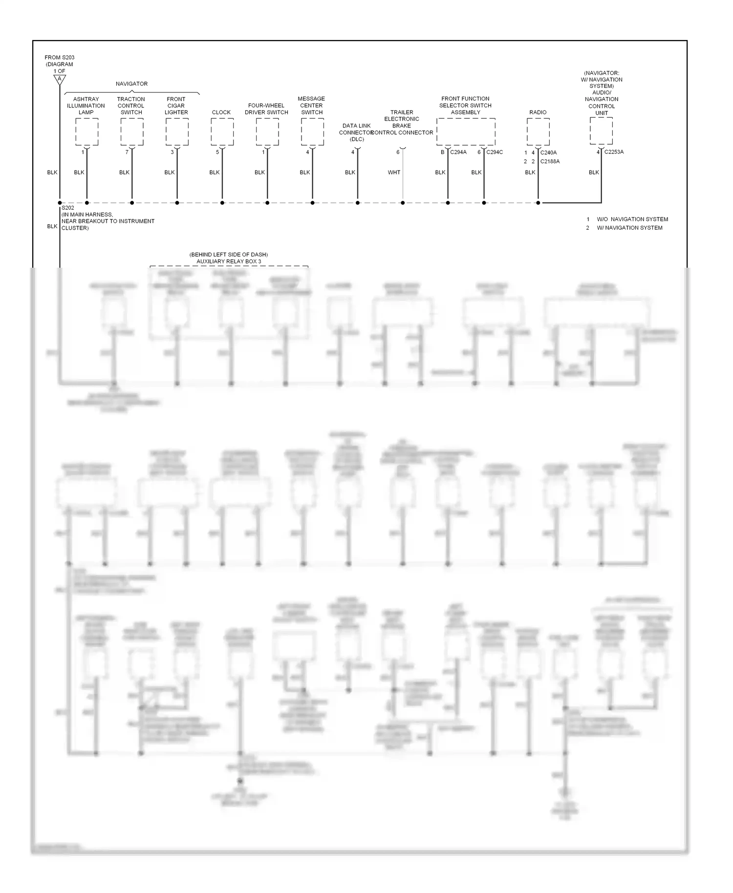 Wiring diagram front function selector switch assembly for Ford Expedition II (2002-2006) (3 of 6)