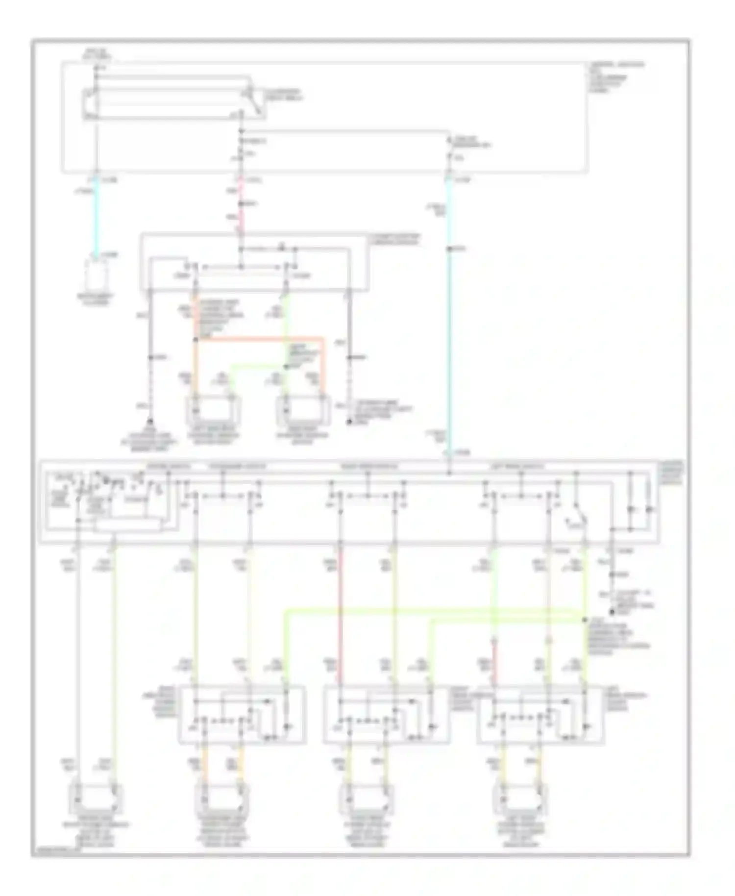 Wiring diagram left rear window adjust switch for Ford Expedition II (2002-2006)