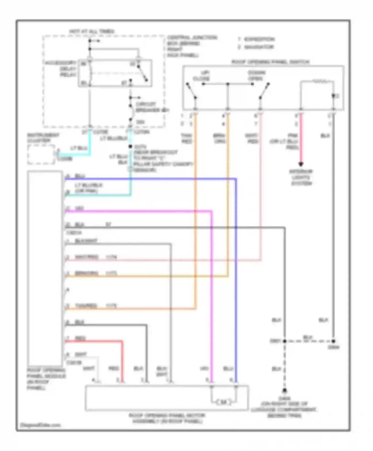 Wiring diagram down/ open for Ford Expedition II (2002-2006)