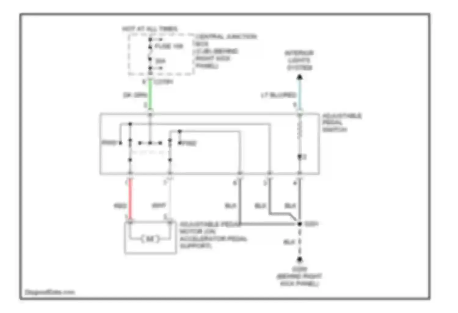 Wiring diagram adjustable pedal switch for Ford Expedition II (2002-2006)
