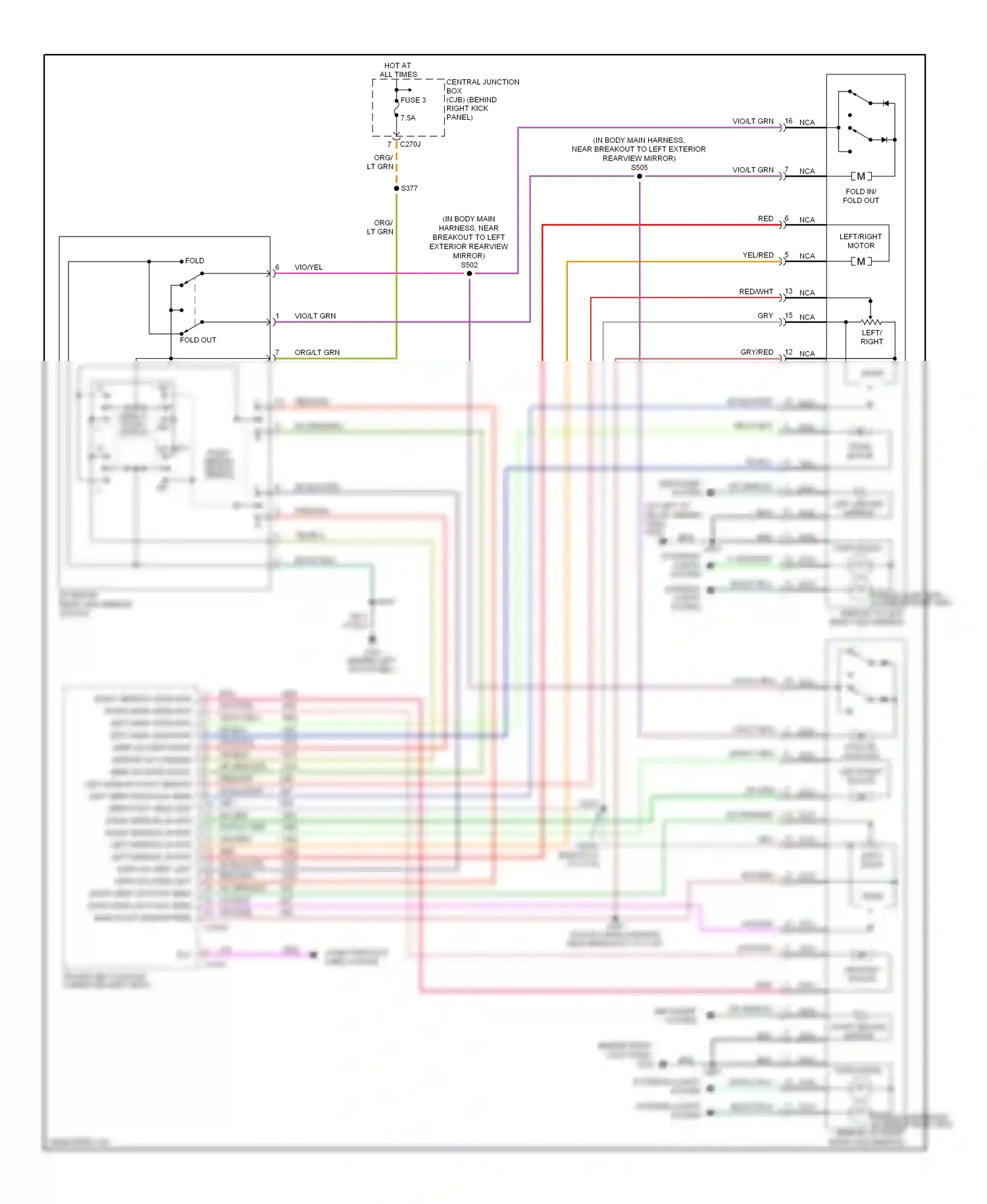 Wiring diagram left heated mirror for Ford Expedition II (2002-2006) (2 of 2)