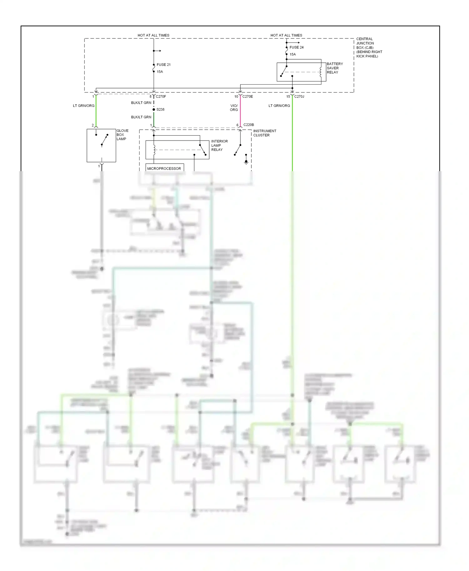 Wiring diagram left side rail lamp for Ford Expedition II (2002-2006) (1 of 1)