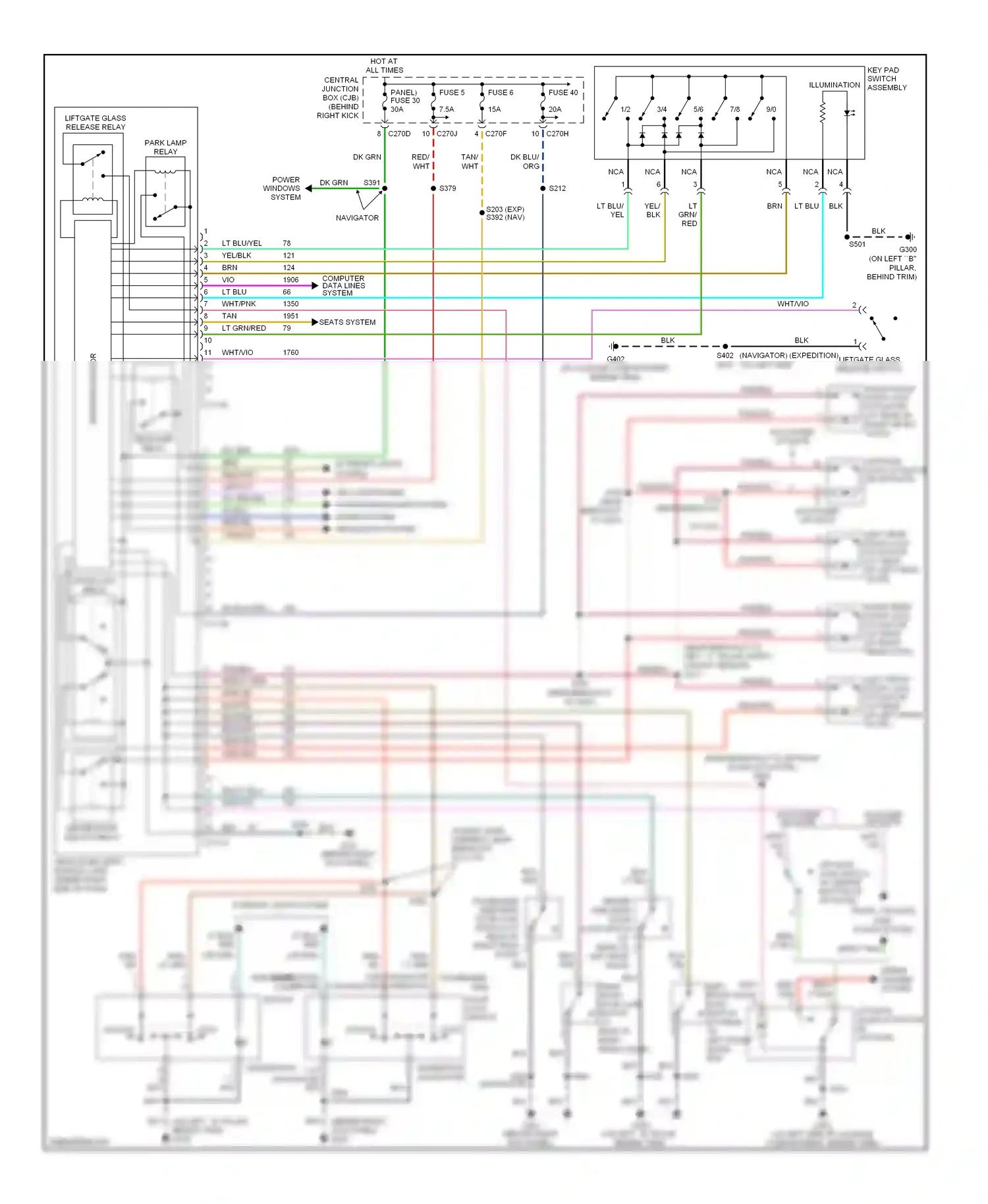Wiring diagram lt blu for Ford Expedition II (2002-2006) (7 of 49)