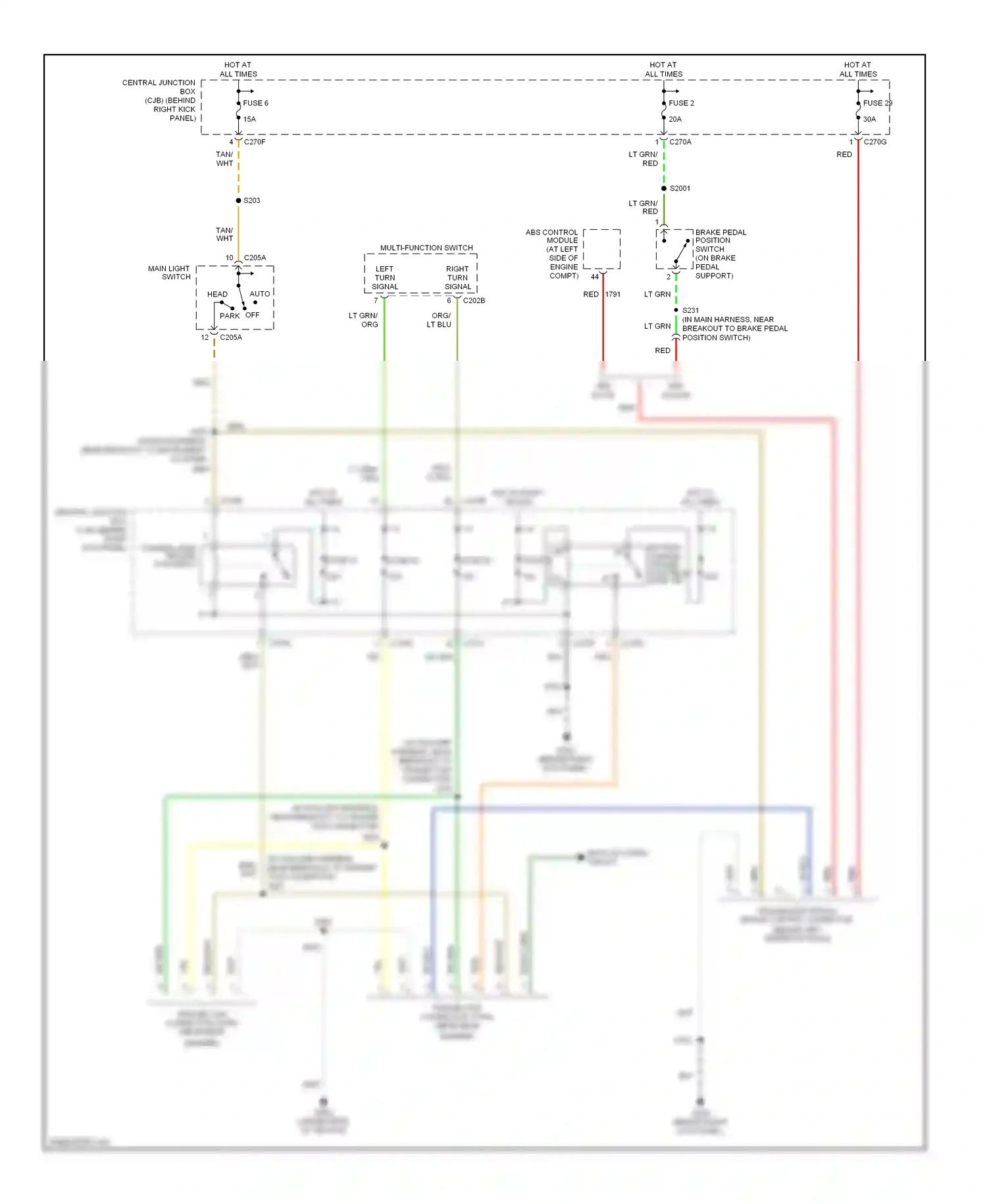 Wiring diagram multi- function switch for Ford Expedition II (2002-2006) (5 of 5)