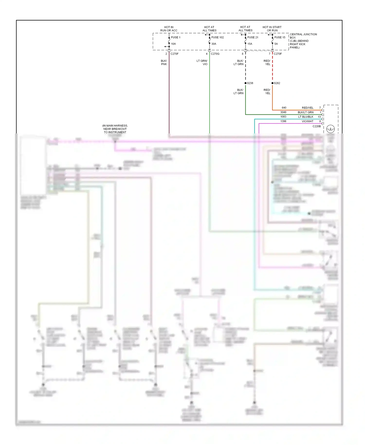 Ford Expedition II (2002-2006) restraints control module (below center console) wiring diagram  (2 of 2)
