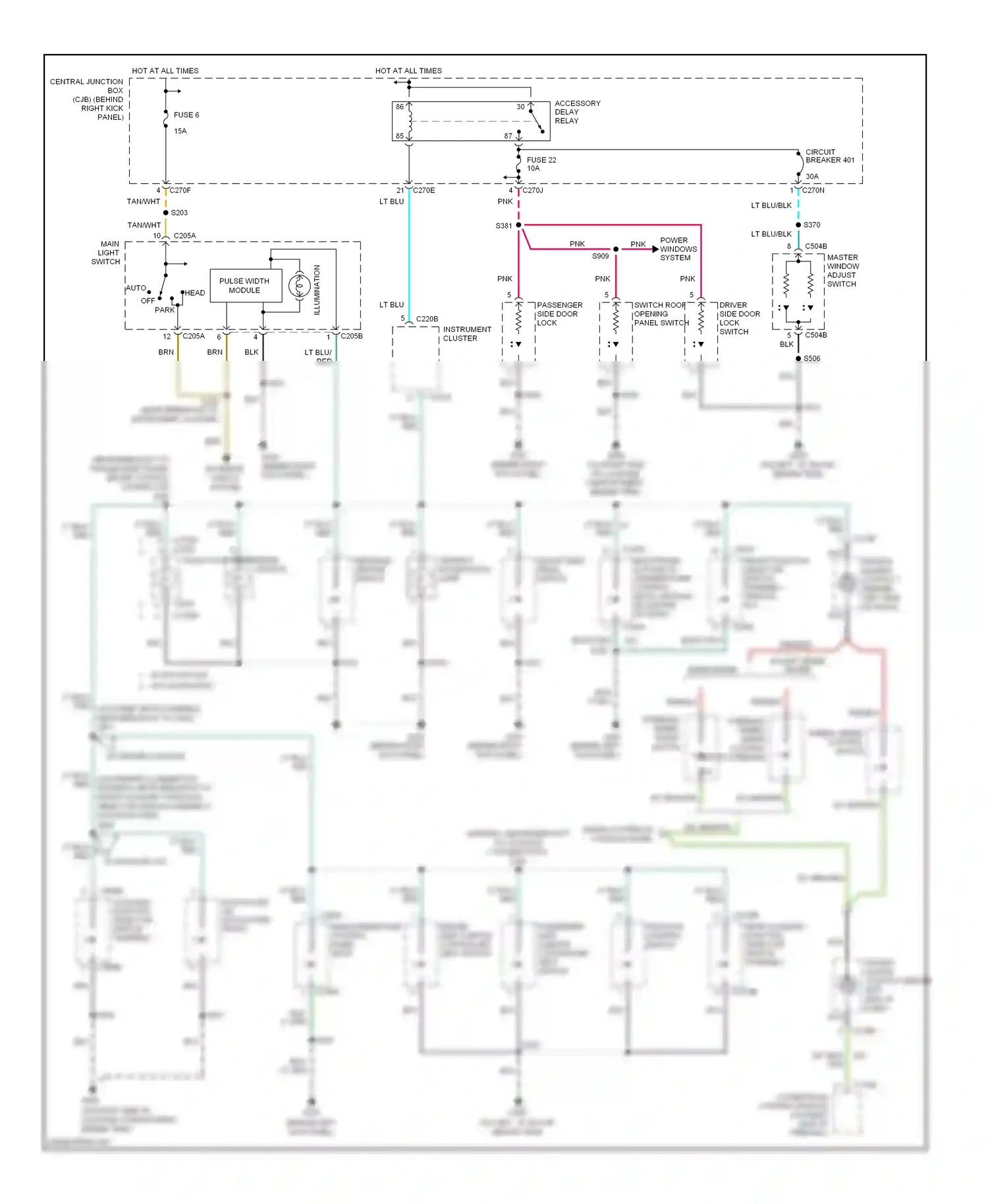 Ford Expedition II (2002-2006) switch wiring diagram  (1 of 1)