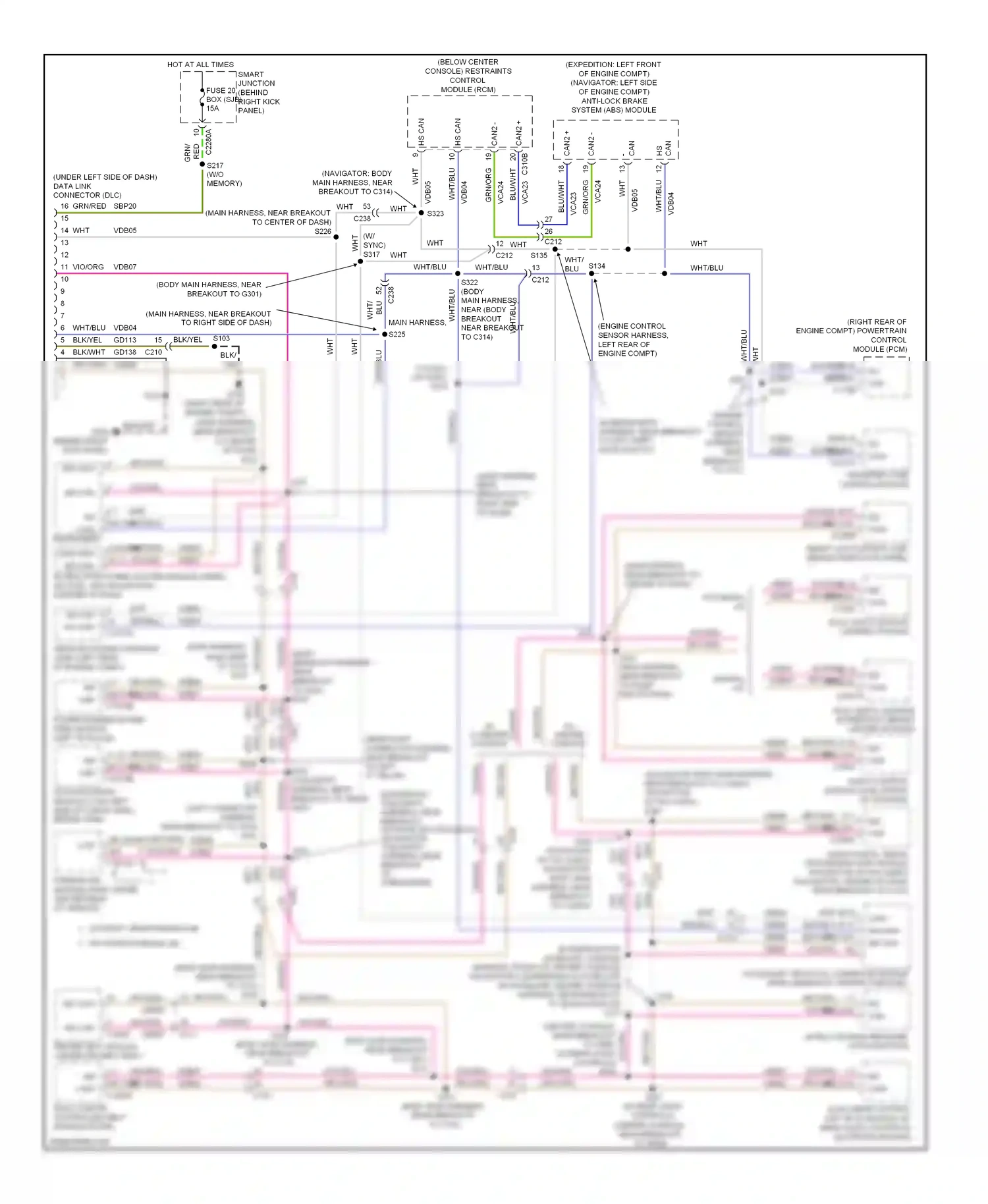 Wiring diagram 4 5 3 11 ms can+ ms can- for Ford Expedition III (2006-2014) (1 of 1)