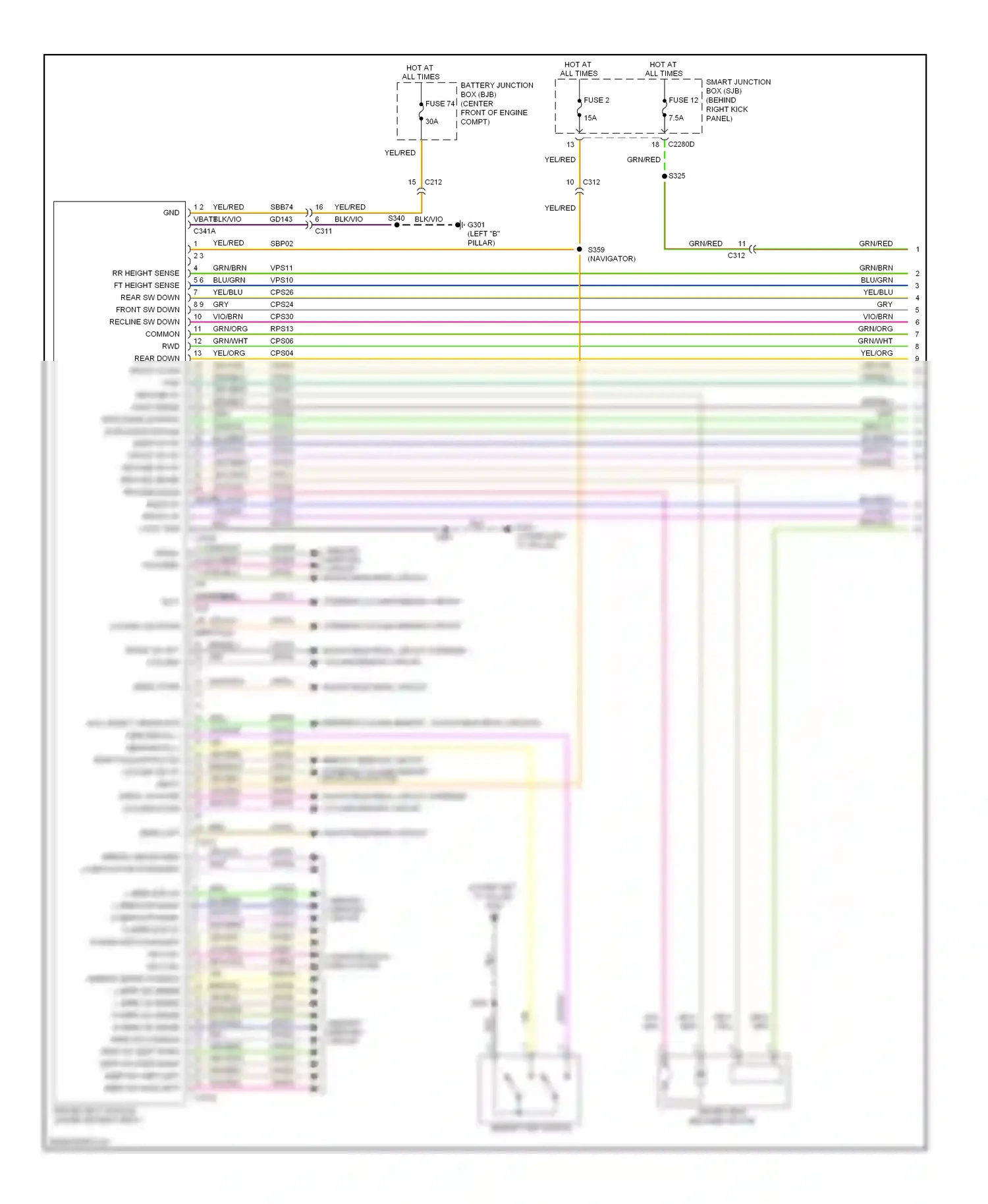 Wiring diagram adjustable pedal circuit steering column memory circuit for Ford Expedition III (2006-2014) (1 of 1)