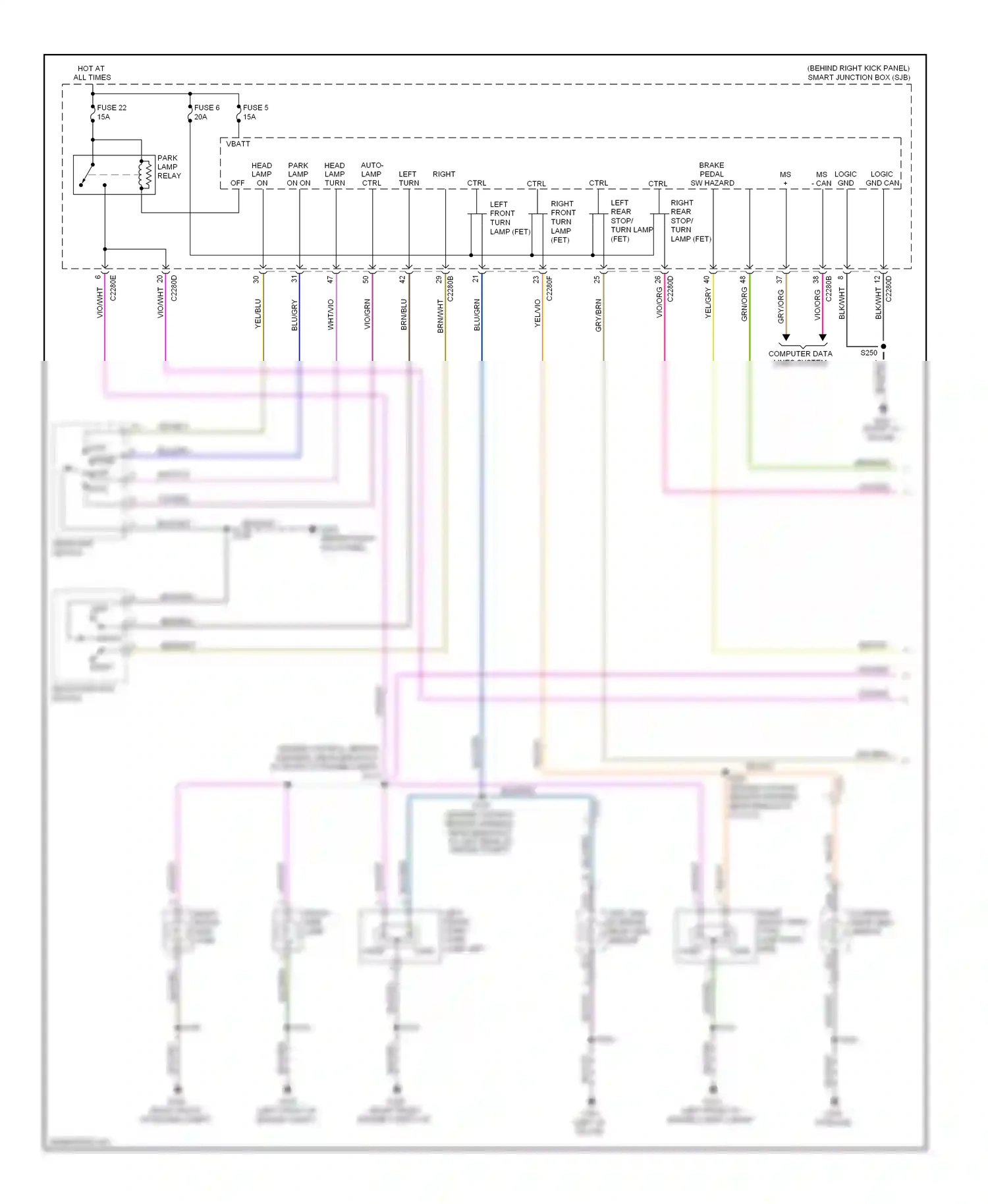Wiring diagram headlamp switch for Ford Expedition III (2006-2014) (2 of 5)