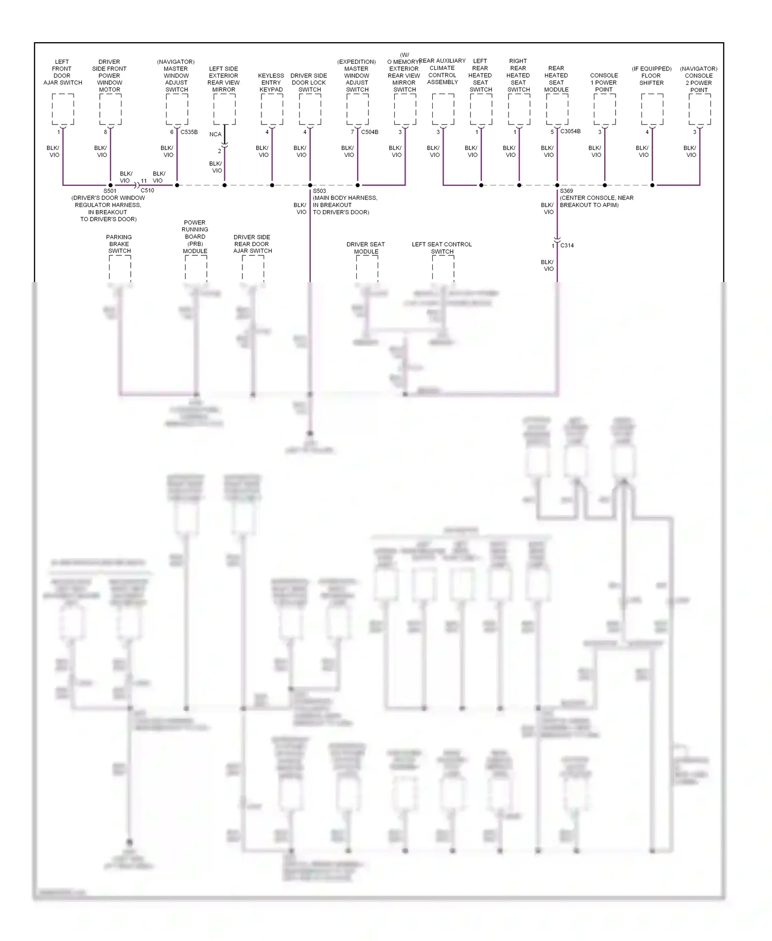 Wiring diagram left handle rear release park switch lamp 1 for Ford Expedition III (2006-2014) (1 of 1)