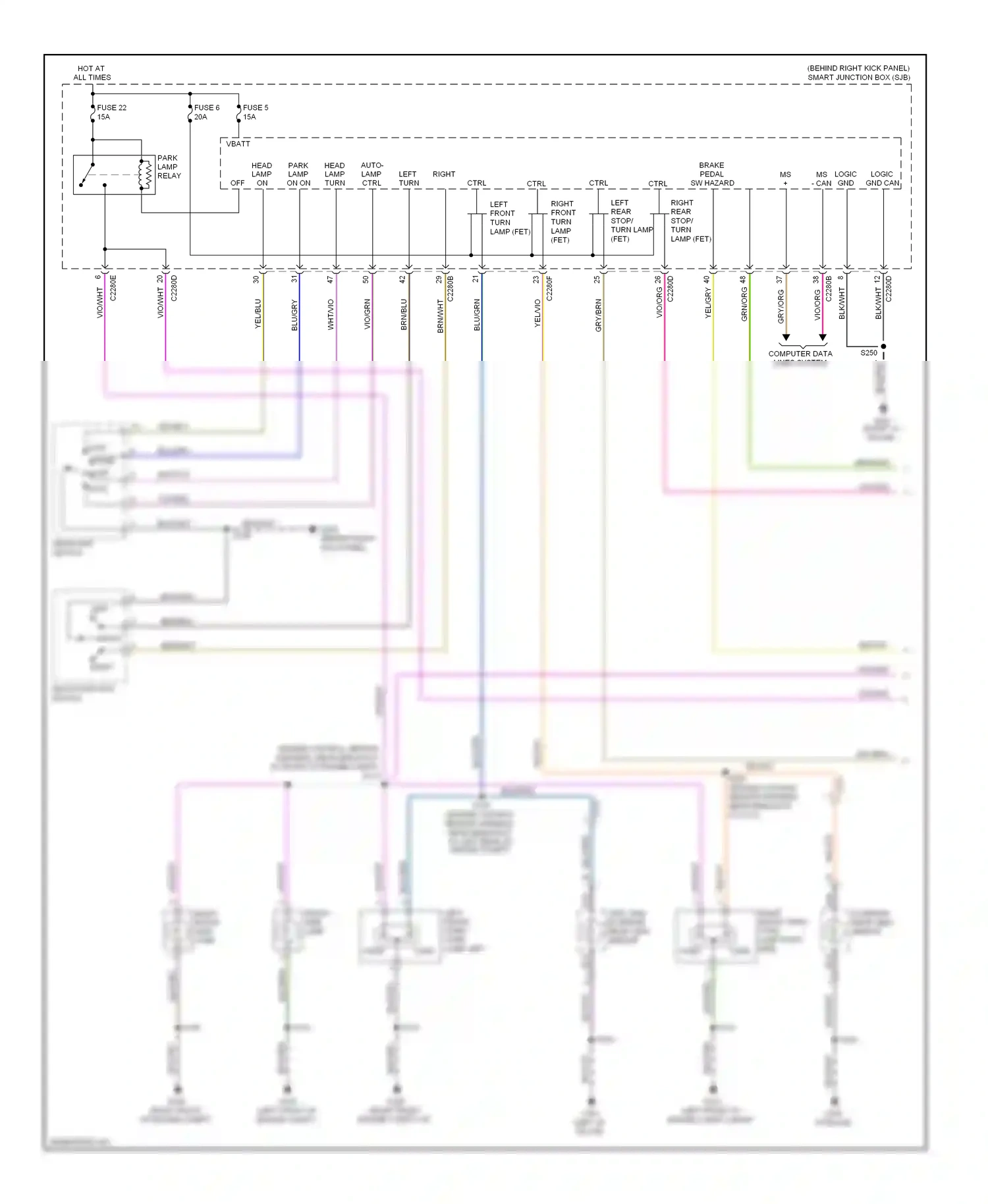 Wiring diagram multi- function switch for Ford Expedition III (2006-2014) (2 of 6)