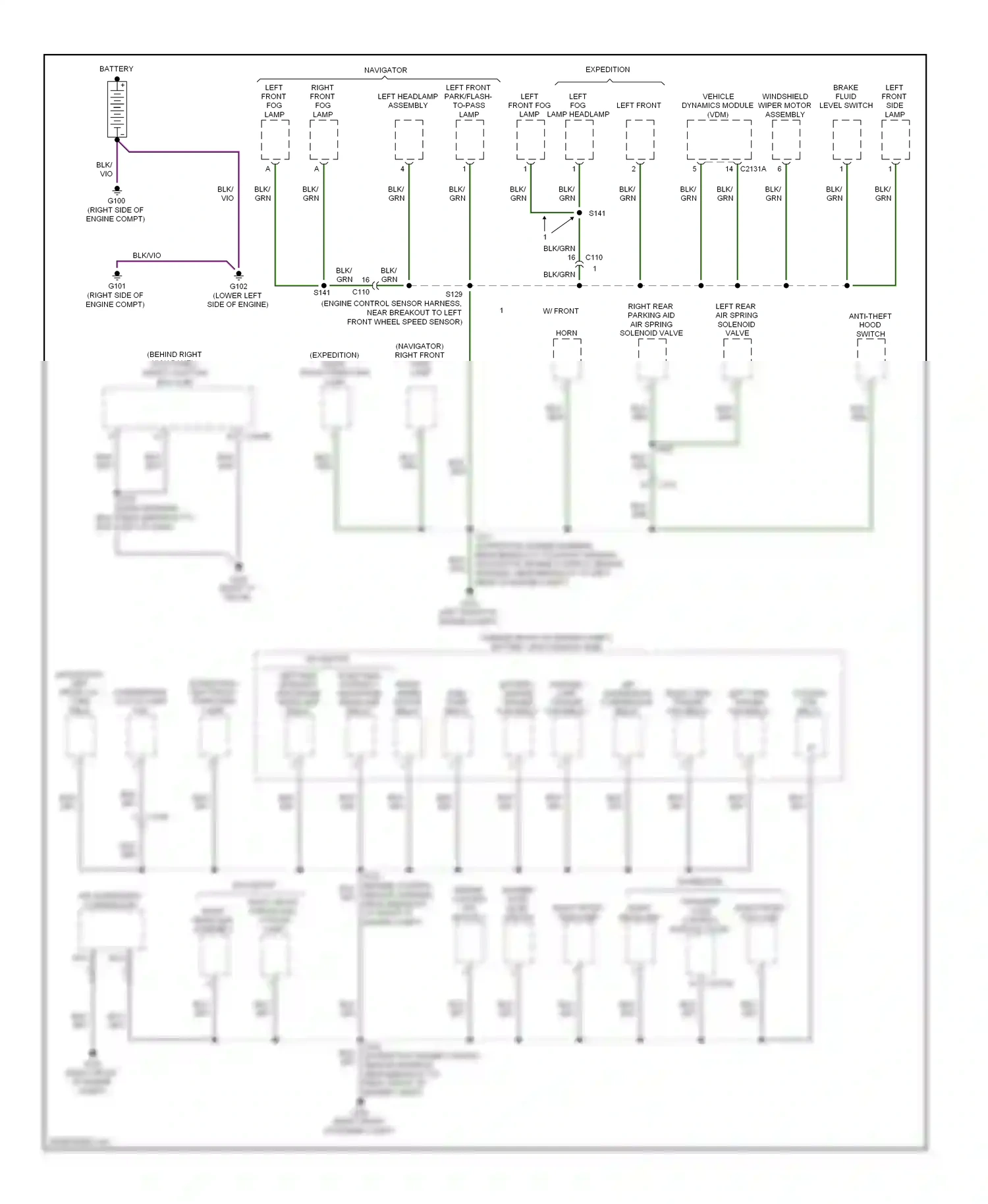 Wiring diagram windshield wiper motor assembly for Ford Expedition III (2006-2014) (1 of 2)
