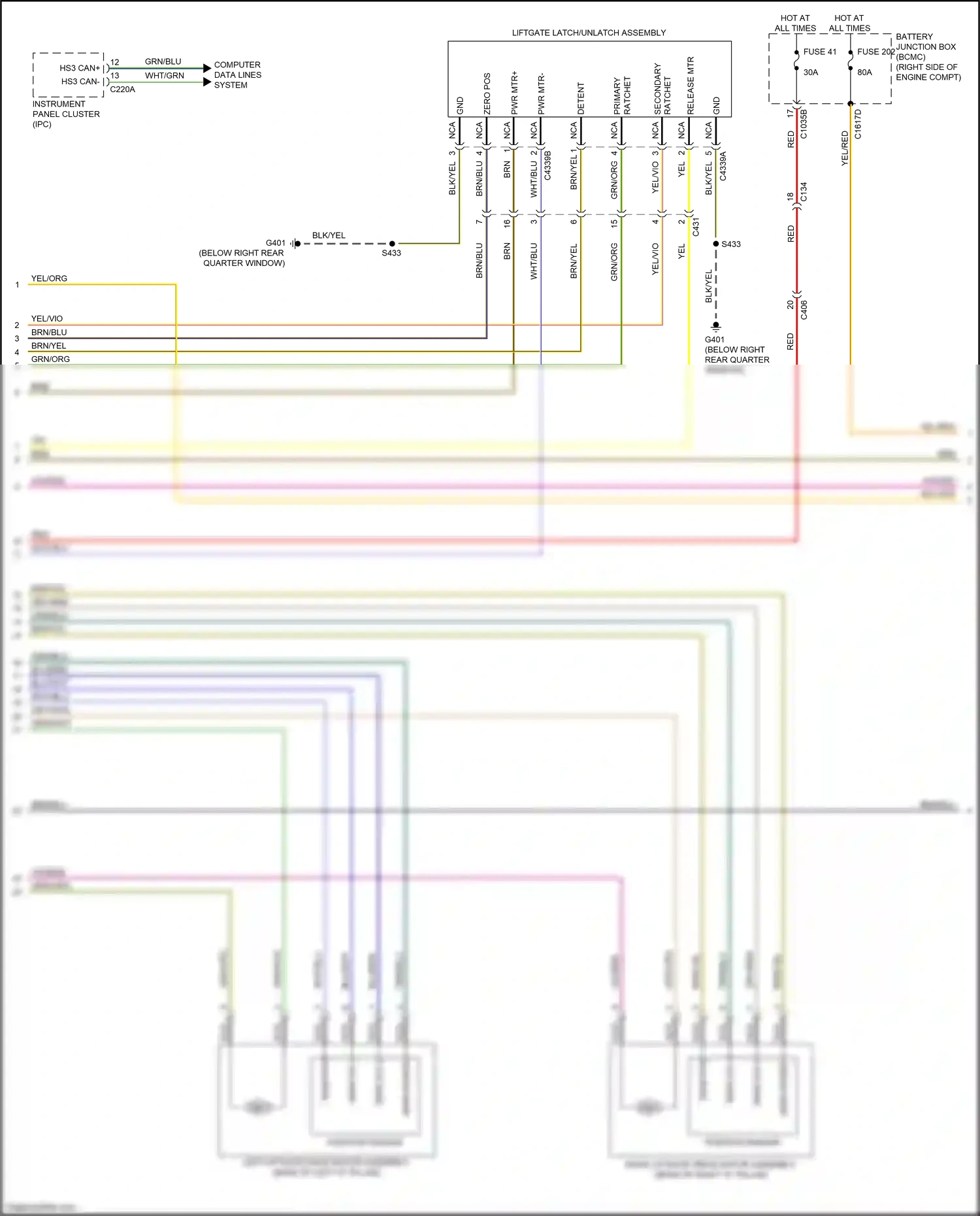 Ford Expedition IV facelift (2022-2024) computer data lines system wiring diagram  (67 of 111)