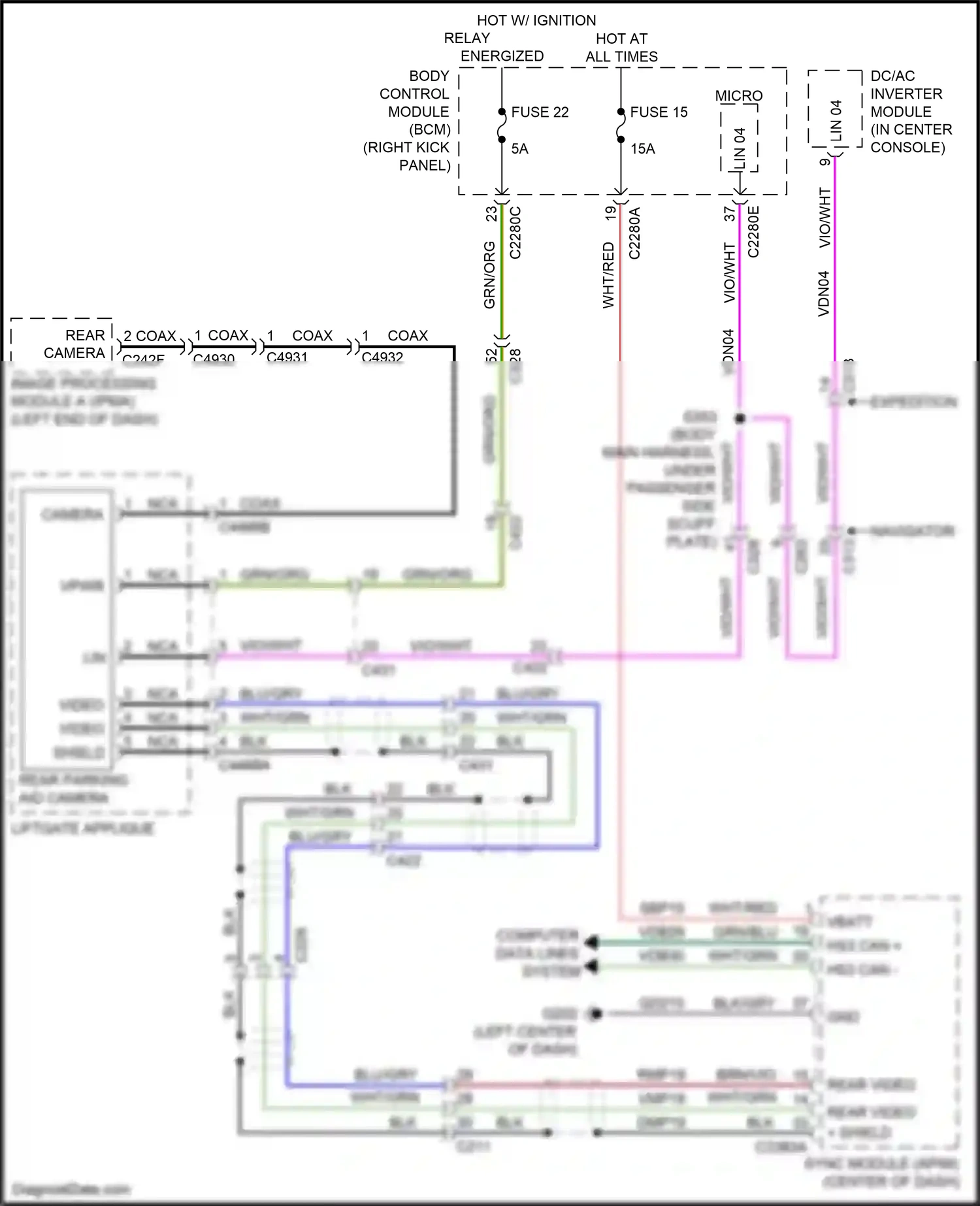 Ford Expedition IV facelift (2022-2024) computer data lines system wiring diagram  (69 of 111)