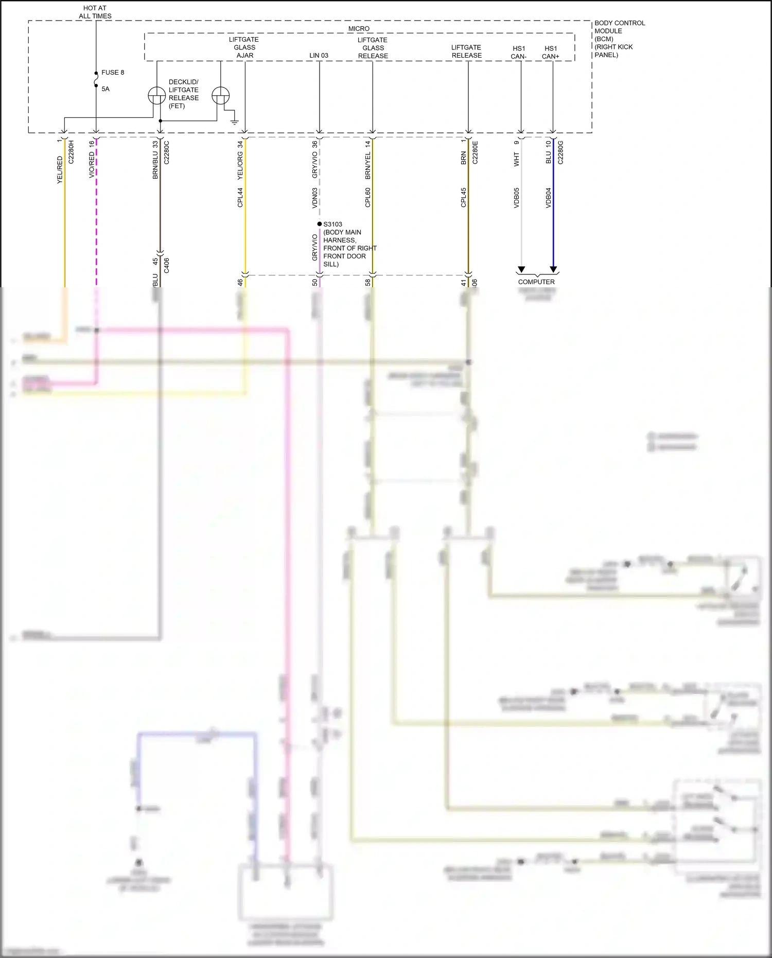 Ford Expedition IV facelift (2022-2024) computer data lines system wiring diagram  (68 of 111)