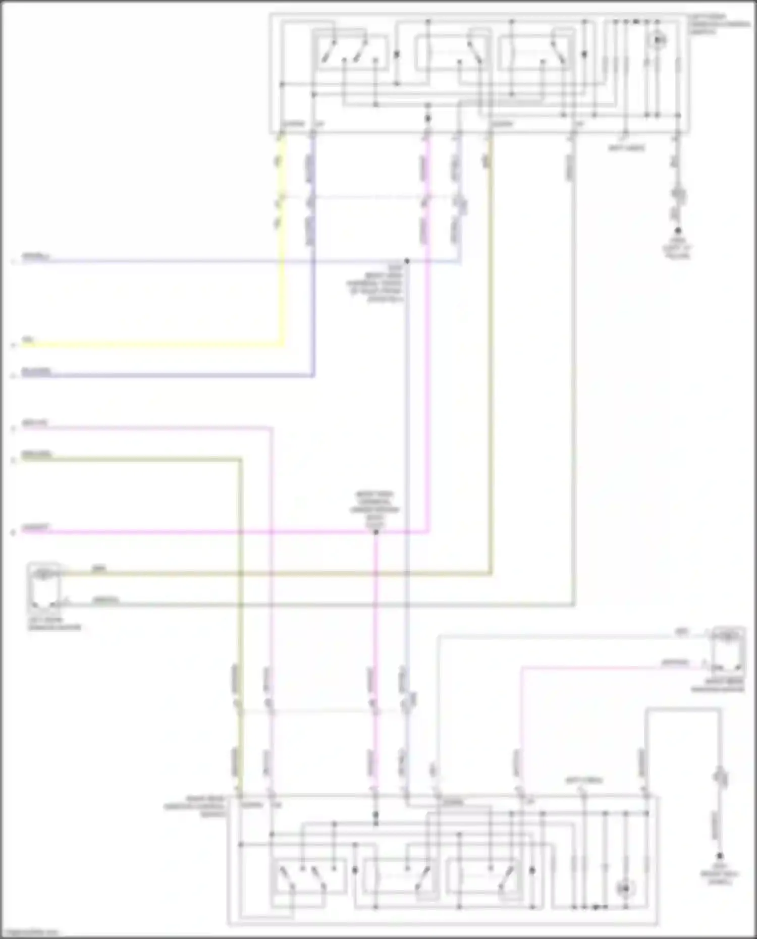 Wiring diagram left rear window control switch for Ford Expedition IV facelift (2022-2024)