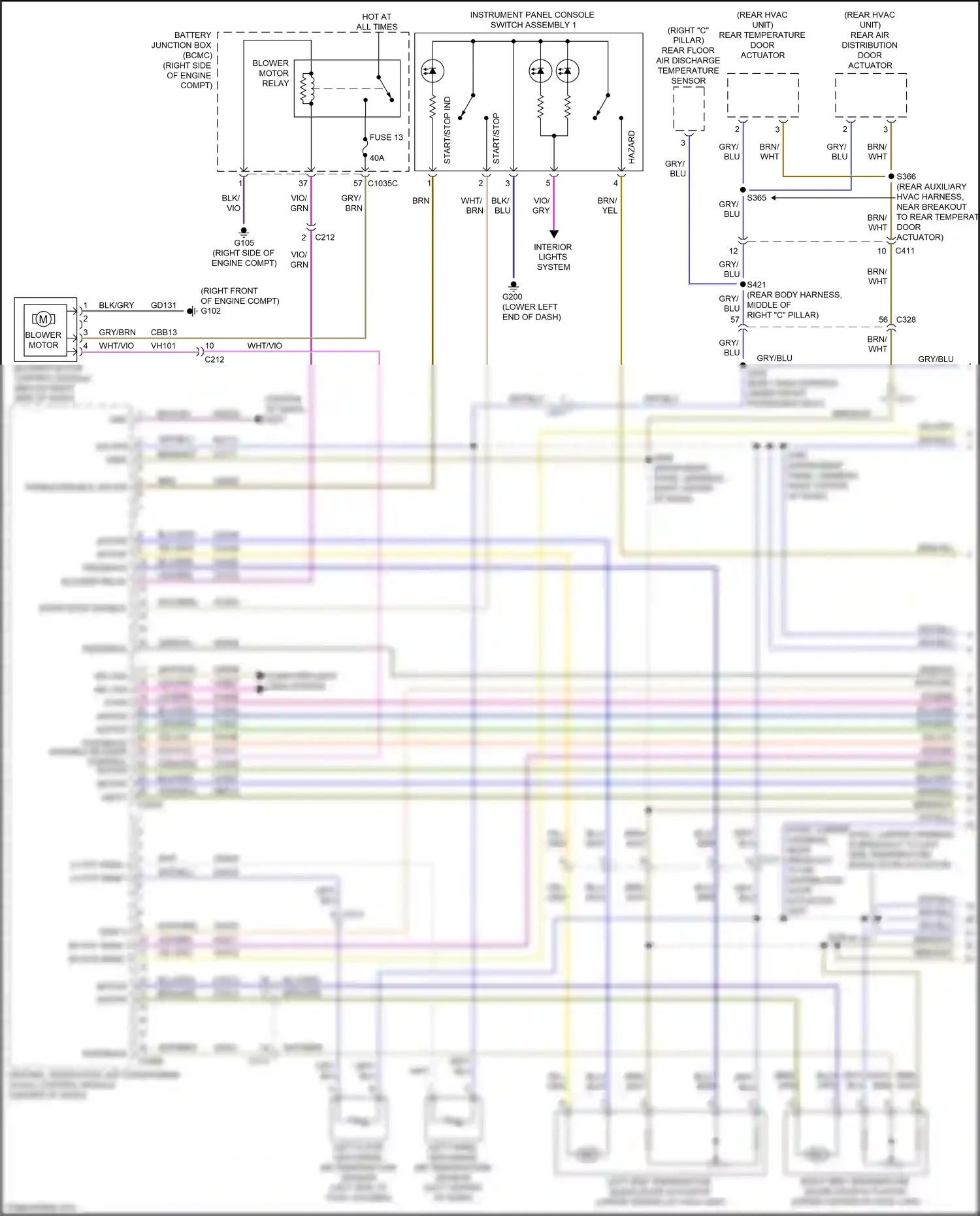 Ford Expedition IV facelift (2022-2024) instrument panel console switch assembly 1 wiring diagram  (3 of 8)