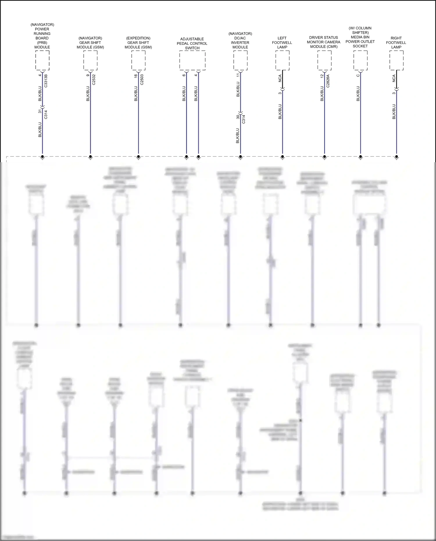 Ford Expedition IV facelift (2022-2024) instrument panel console switch assembly 2 wiring diagram  (4 of 6)