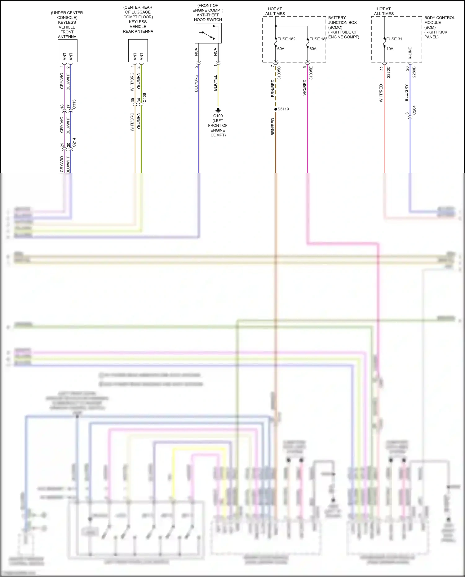 Ford Expedition IV facelift (2022-2024) left front door lock switch wiring diagram  (3 of 9)