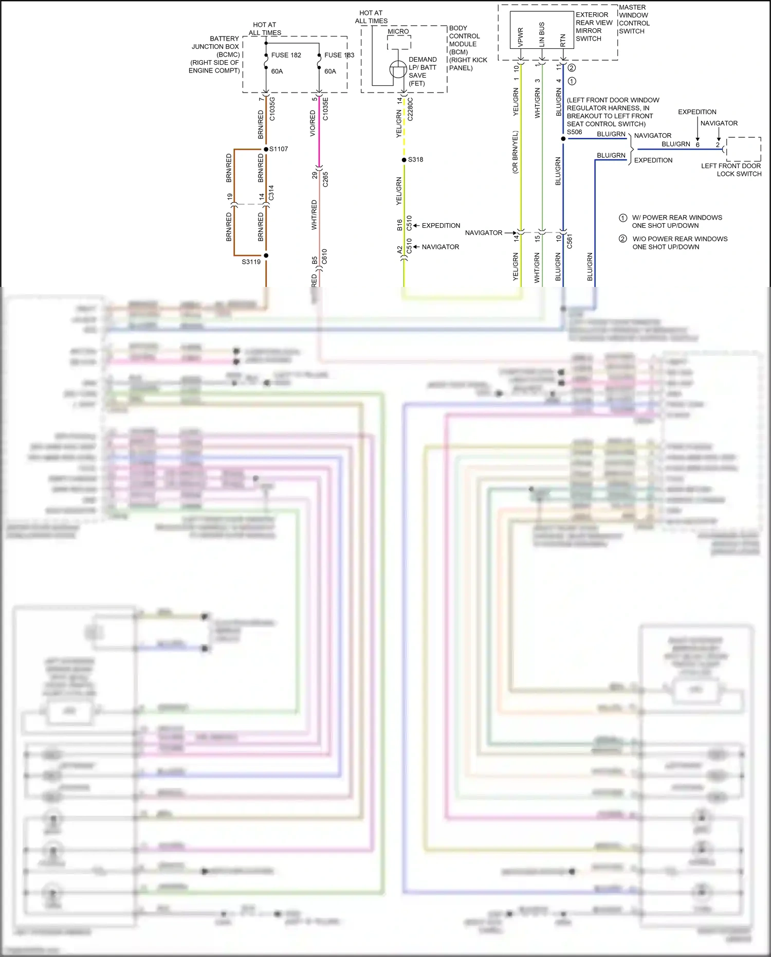 Ford Expedition IV facelift (2022-2024) left front door lock switch wiring diagram  (6 of 9)