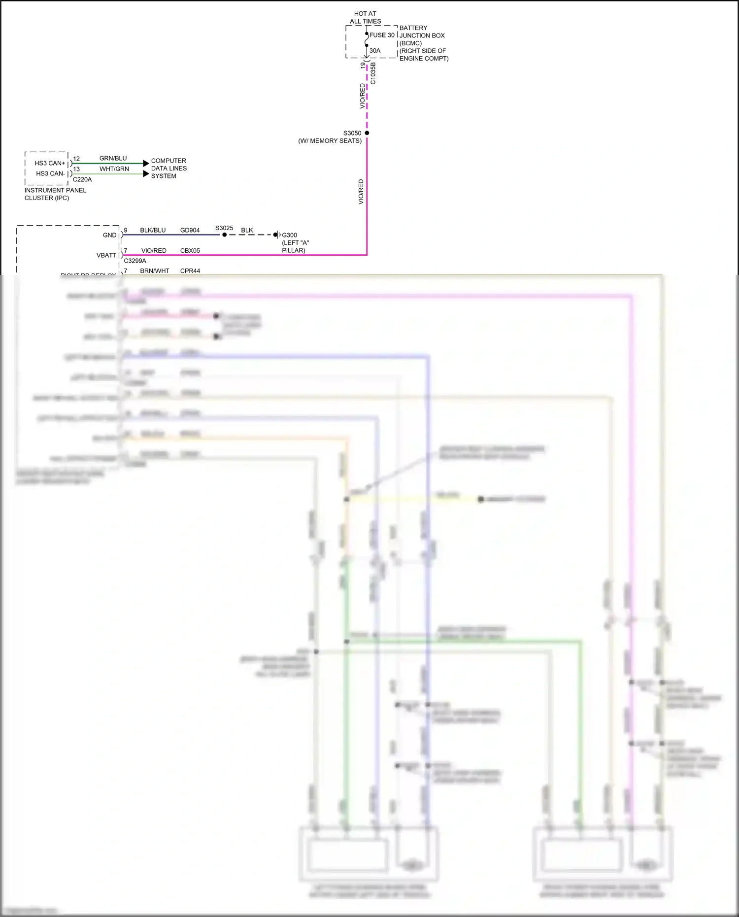 Ford Expedition IV facelift (2022-2024) left rb deploy wiring diagram  (2 of 2)