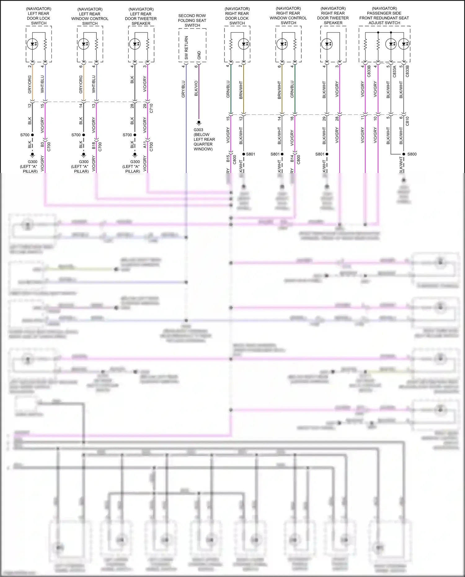 Ford Expedition IV facelift (2022-2024) left rear window control switch wiring diagram  (2 of 5)