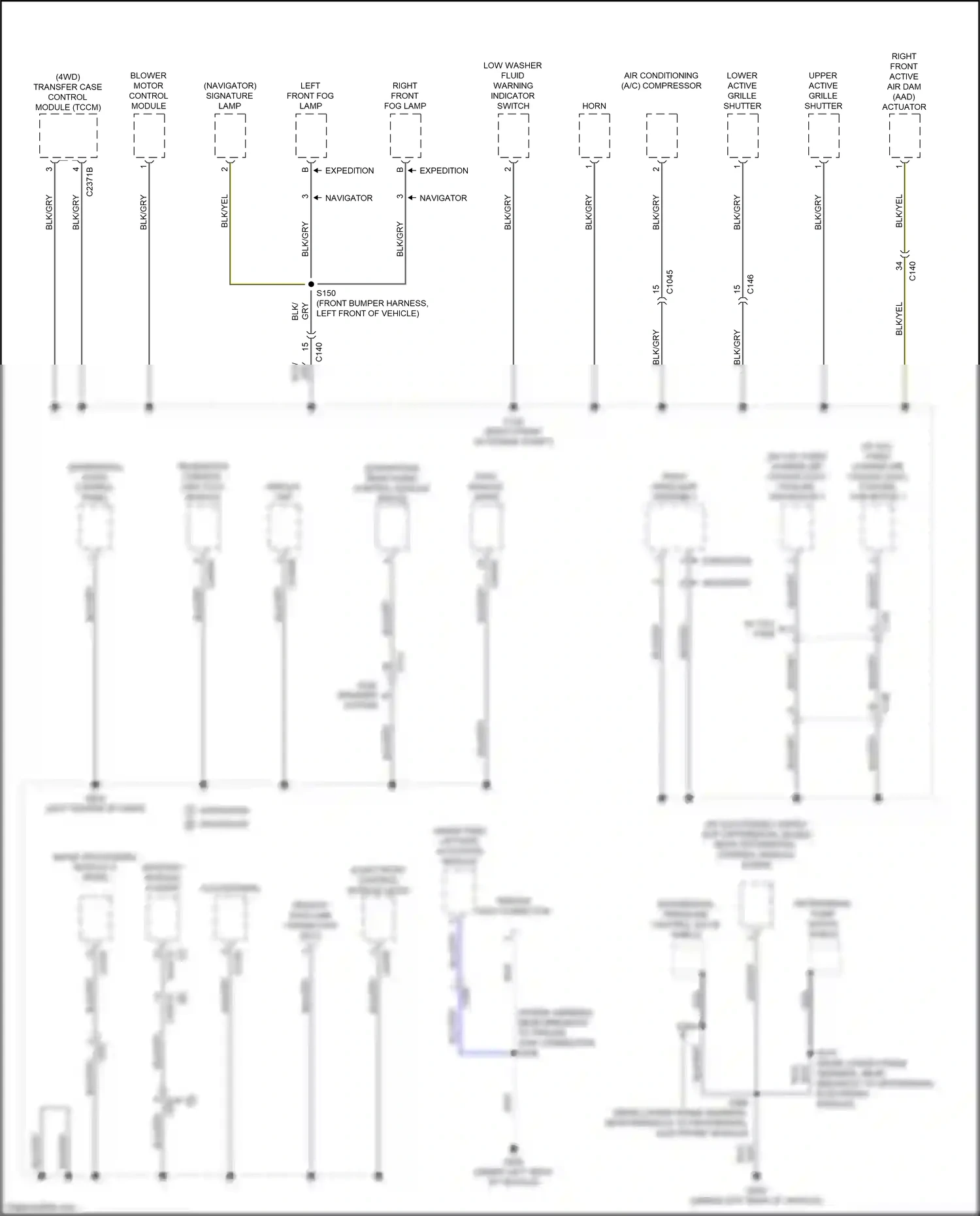 Ford Expedition IV facelift (2022-2024) low washer fluid warning indicator switch wiring diagram  (1 of 3)