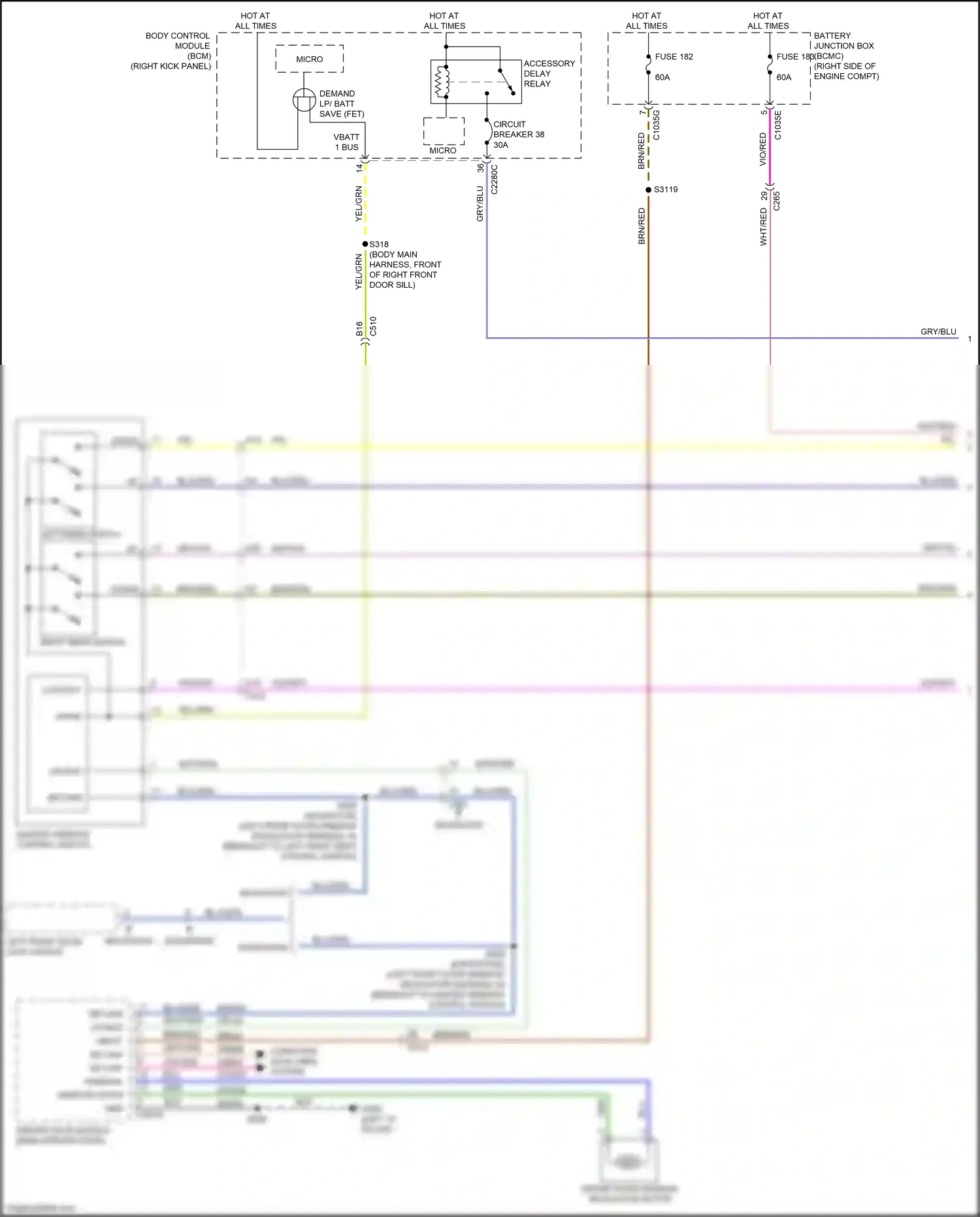 Ford Expedition IV facelift (2022-2024) master window control switch wiring diagram  (8 of 8)