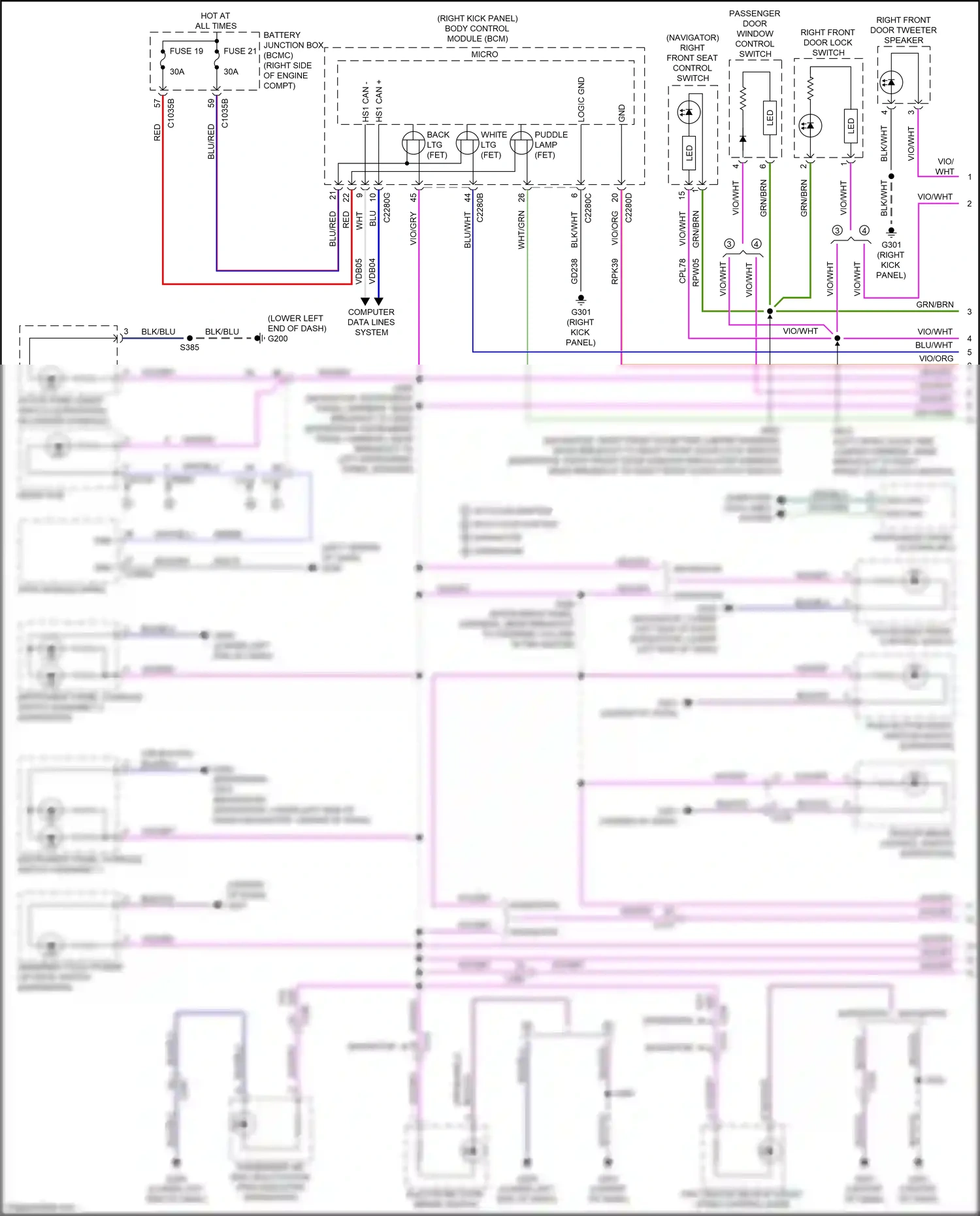 Ford Expedition IV facelift (2022-2024) passenger door window control switch wiring diagram  (2 of 5)