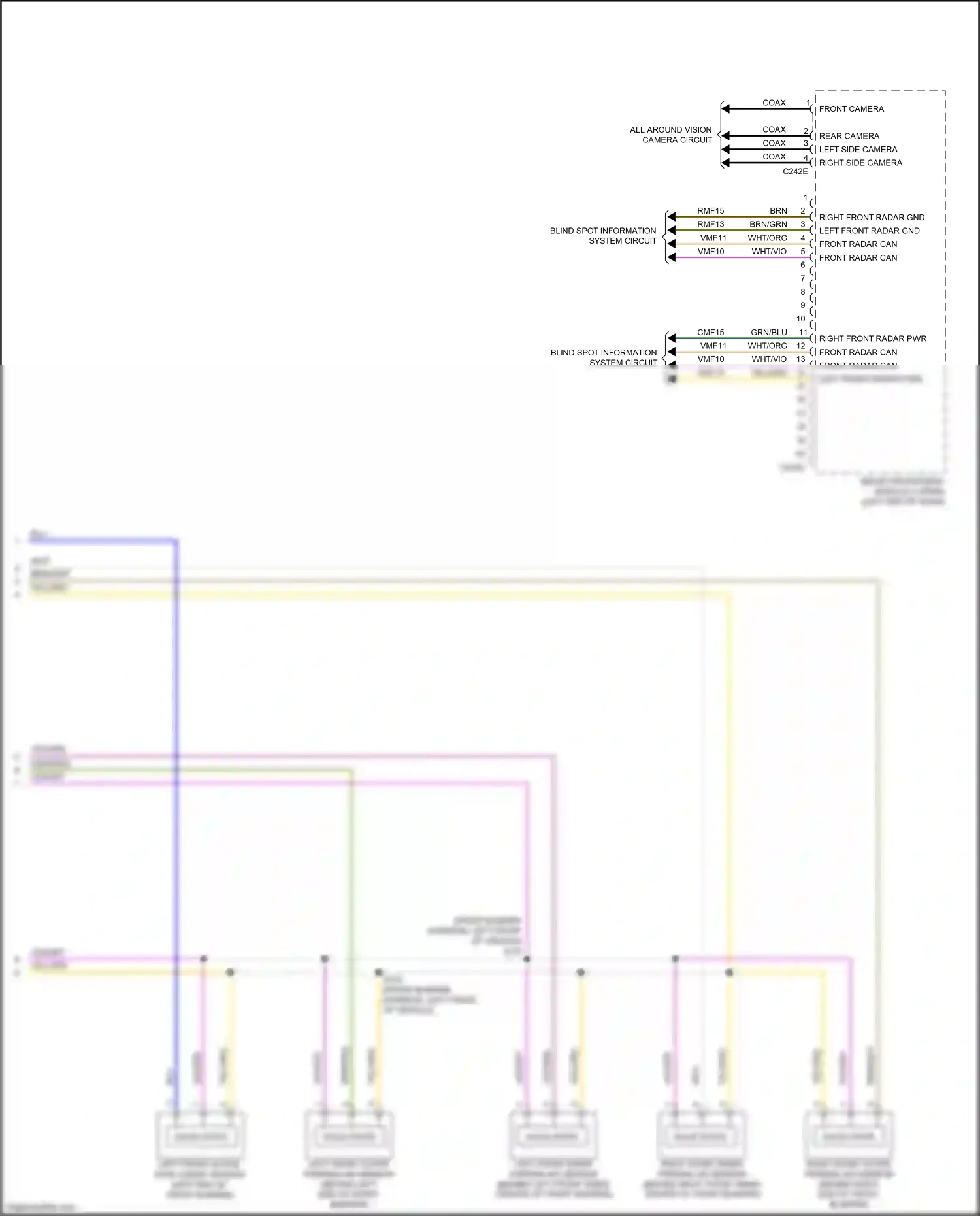 Ford Expedition IV facelift (2022-2024) right front outer parking aid sensor wiring diagram  (1 of 1)