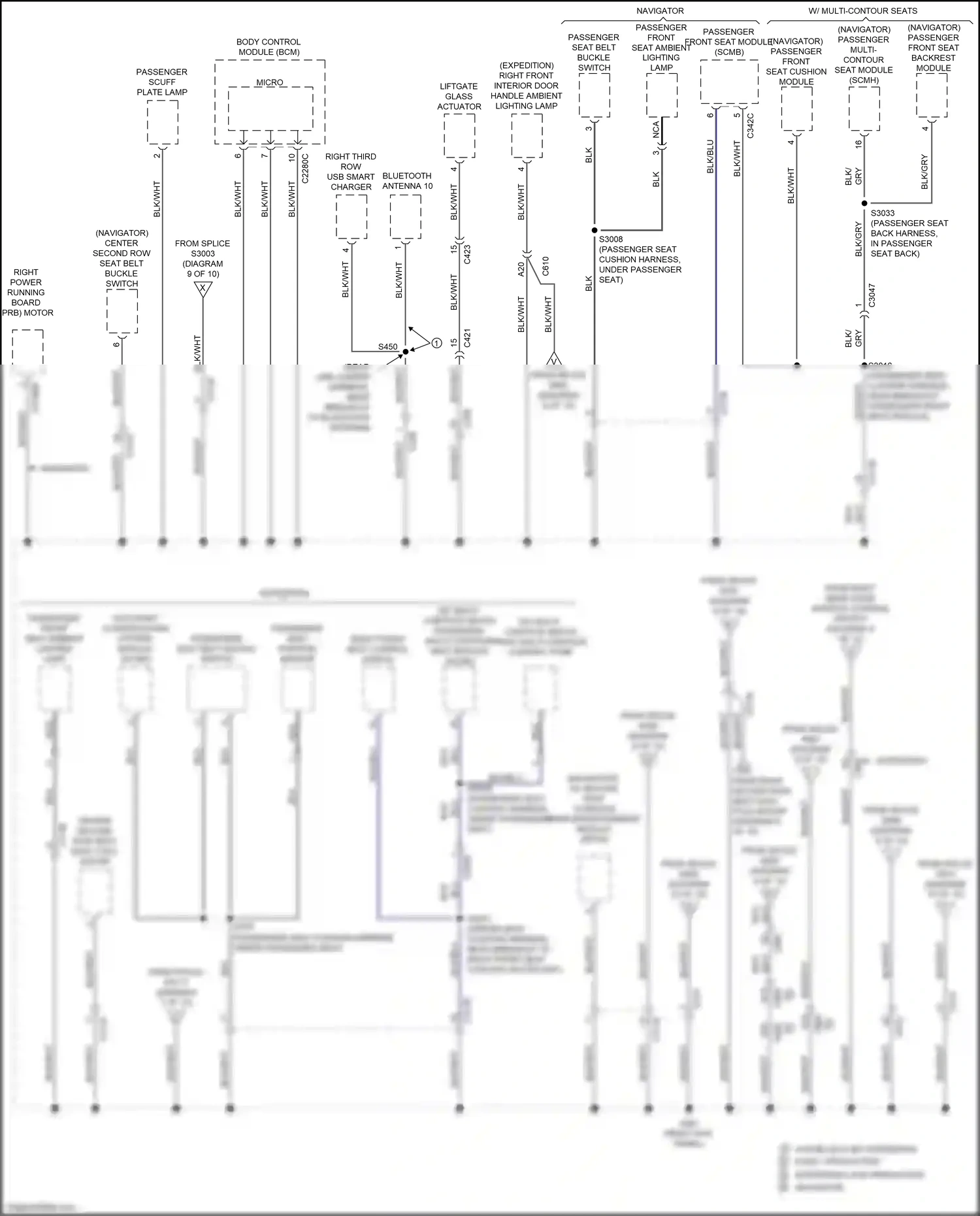 Ford Expedition IV facelift (2022-2024) right front seat control switch wiring diagram  (1 of 5)