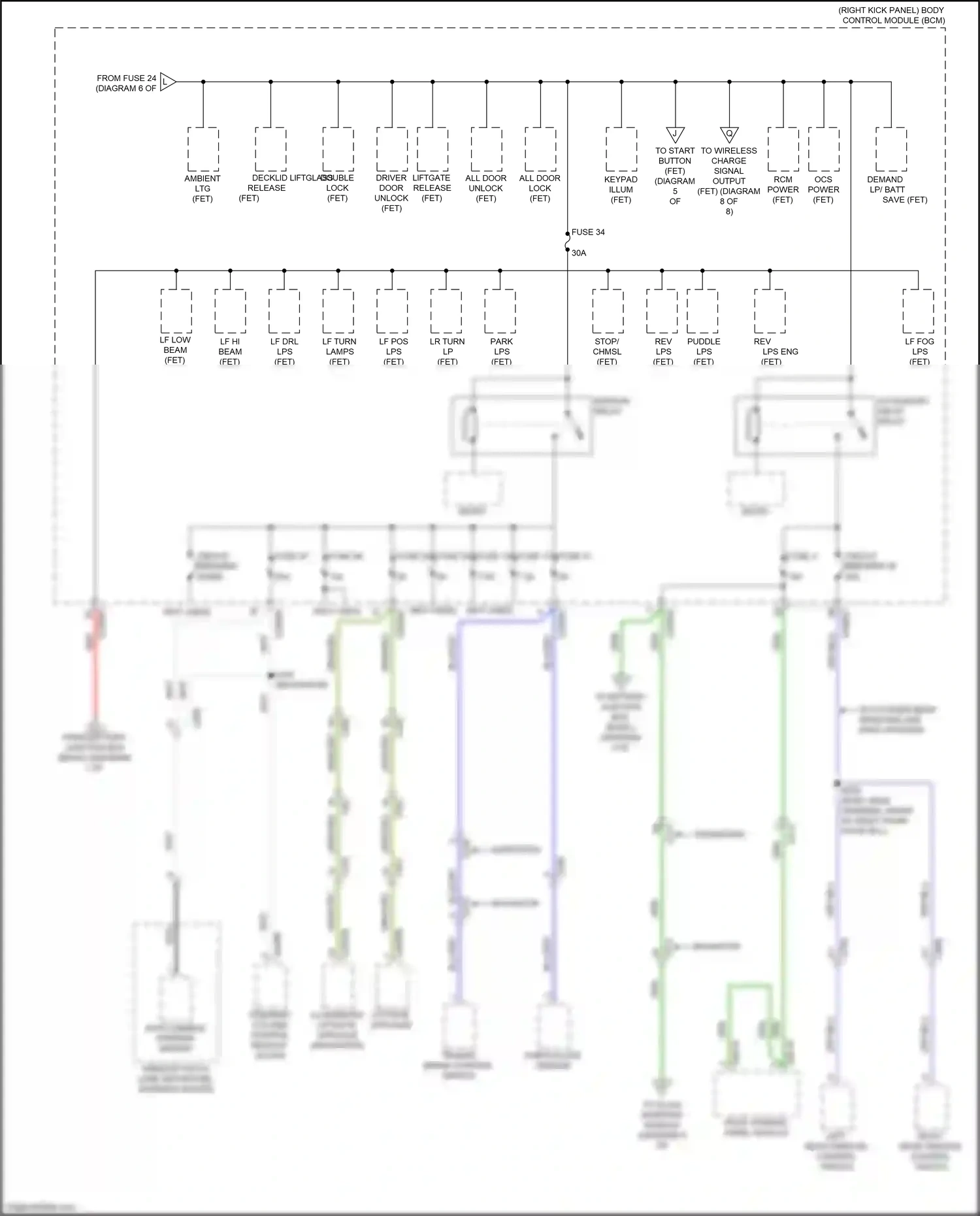 Ford Expedition IV facelift (2022-2024) right rear window control switch wiring diagram  (2 of 4)
