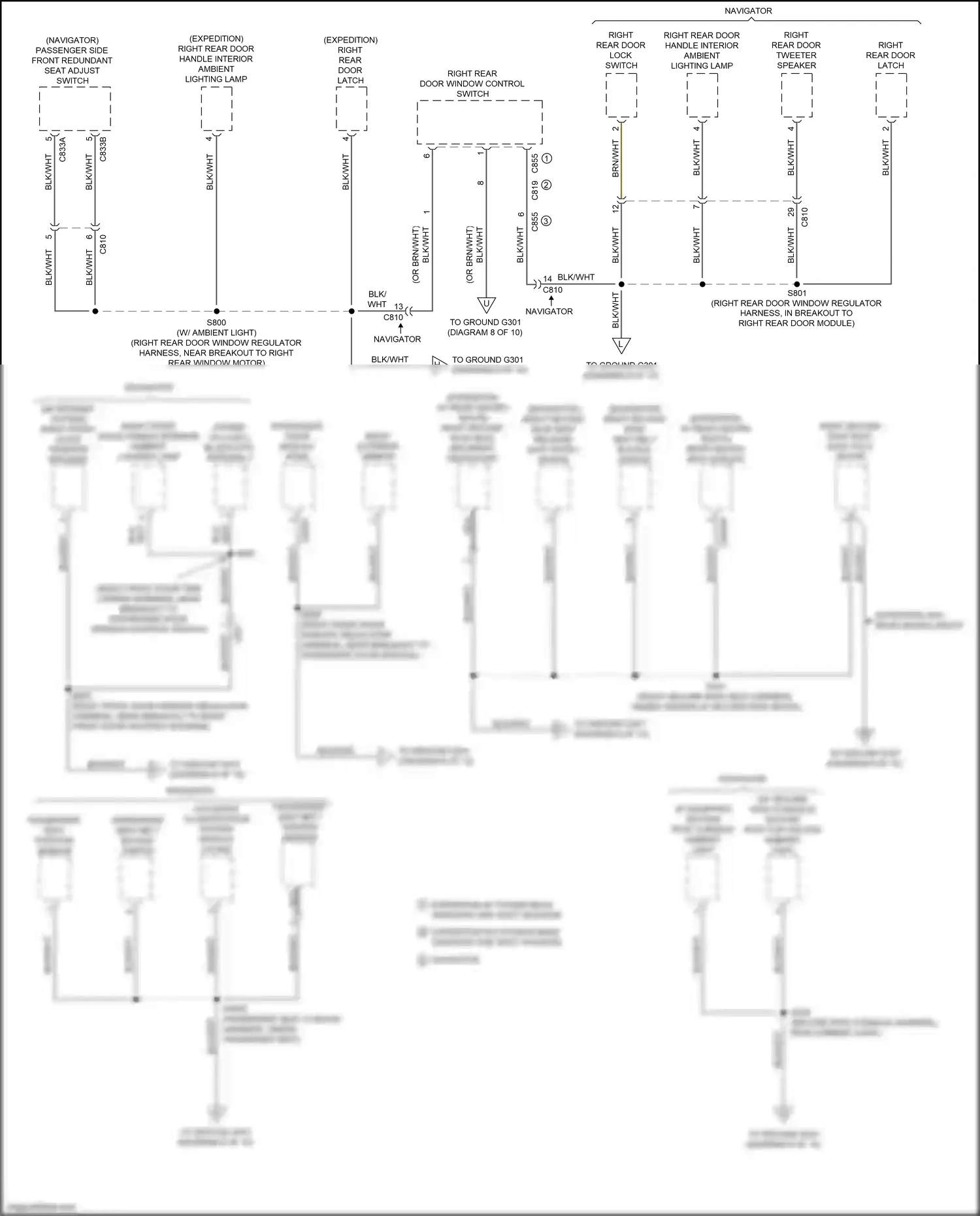 Ford Expedition IV facelift (2022-2024) second row console ambient light wiring diagram  (2 of 2)
