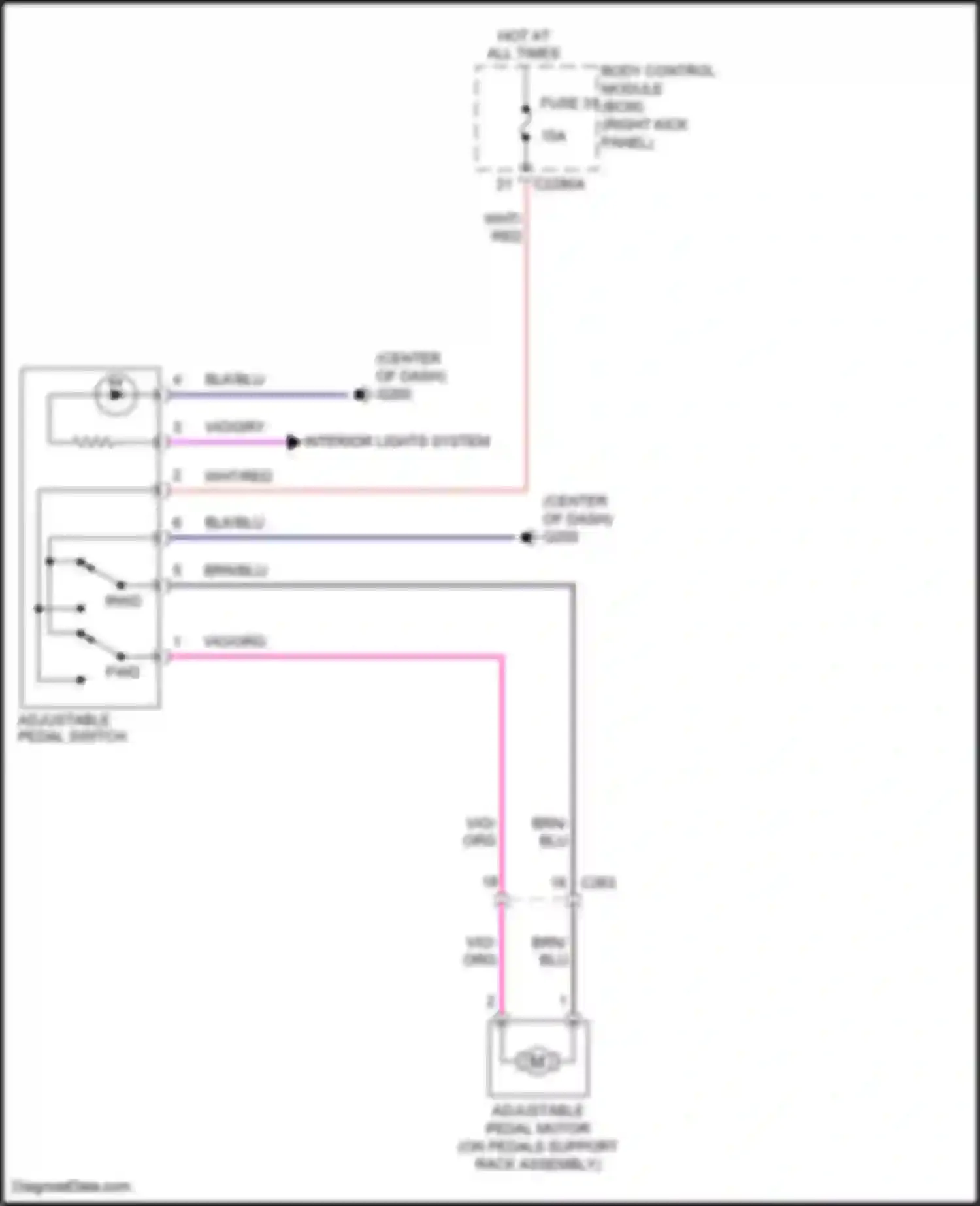 Wiring diagram adjustable pedal motor for Ford Expedition IV (2017-2022) (1 of 3)