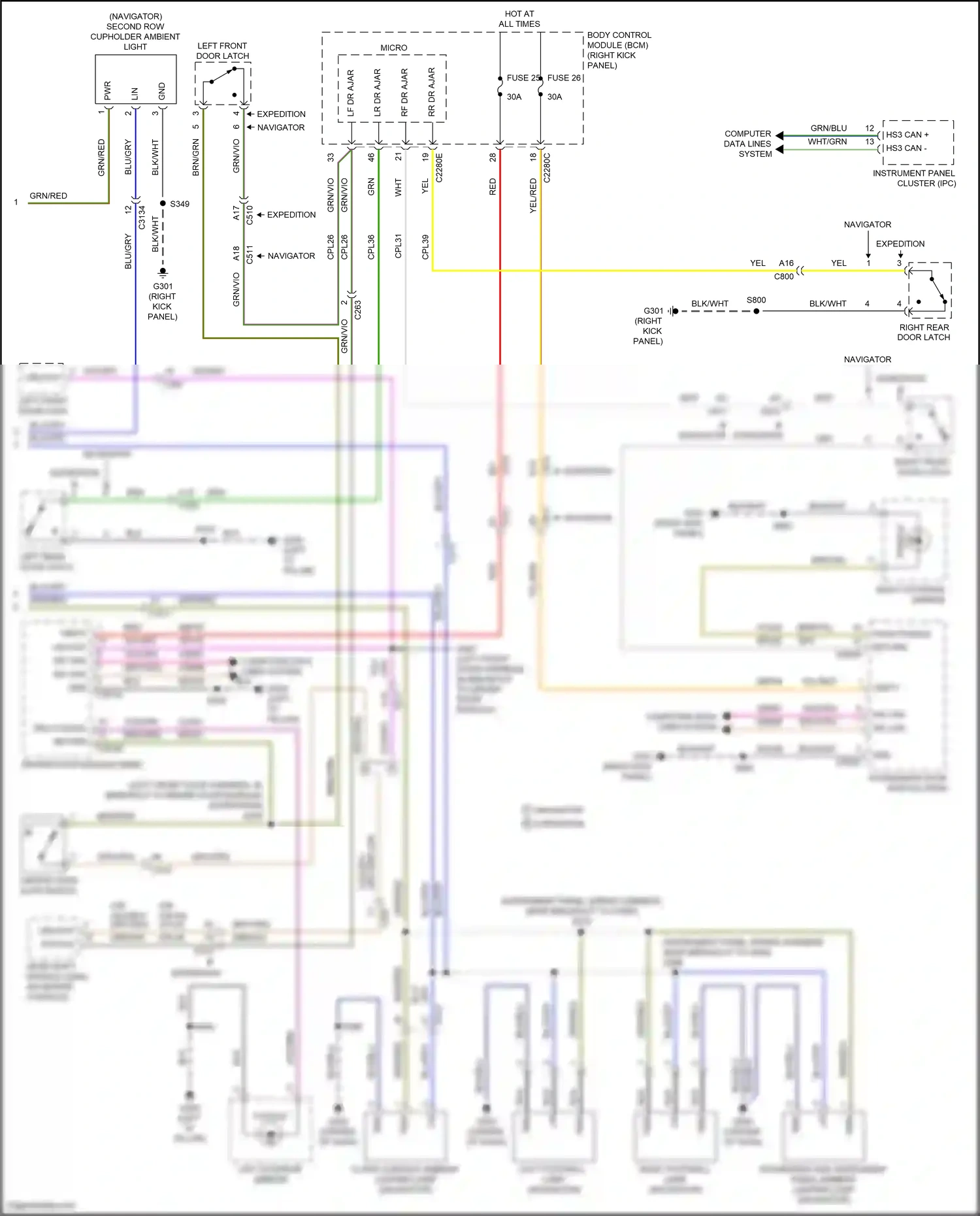 Ford Expedition IV (2017-2022) lf dr ajar wiring diagram  (1 of 4)