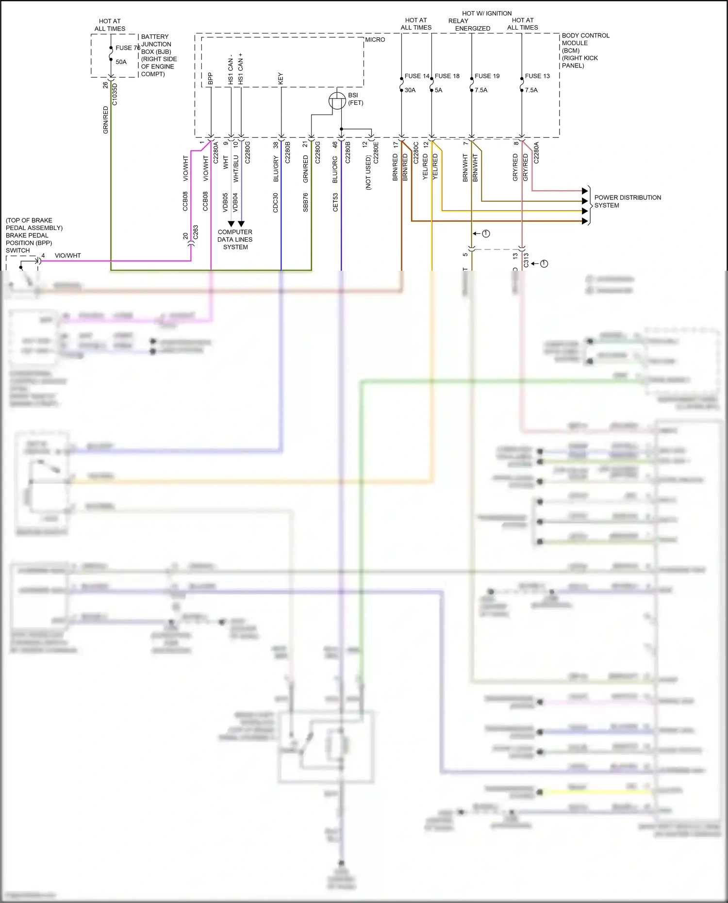 Wiring diagram power distribution system for Ford Expedition IV (2017-2022) (19 of 23)
