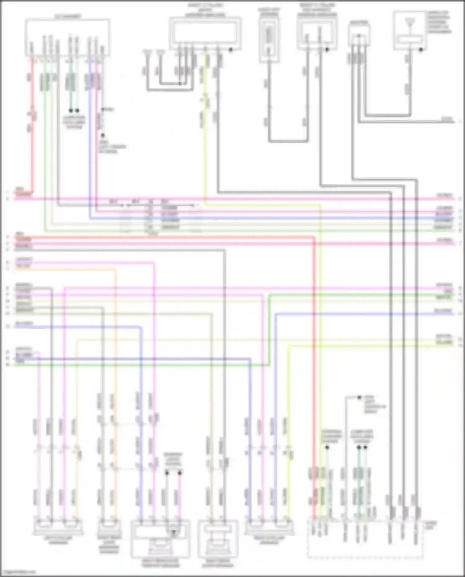 Wiring diagram right rear door midrange speaker for Ford Expedition IV (2017-2022) (1 of 2)